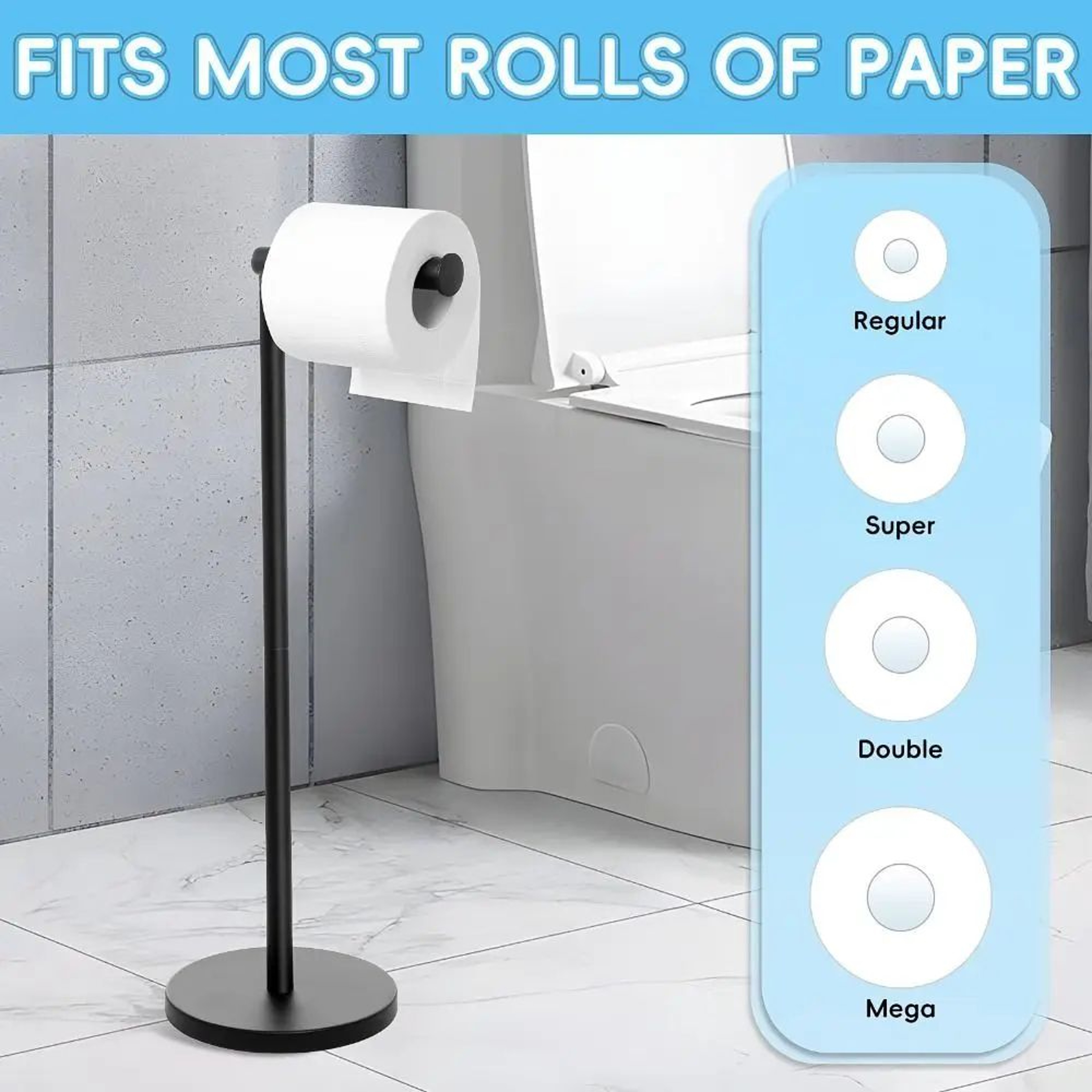 Stainless Steel Freestanding Toilet Paper Holder Stand  Rustproof 5Roll Storage Tissue Rack 0