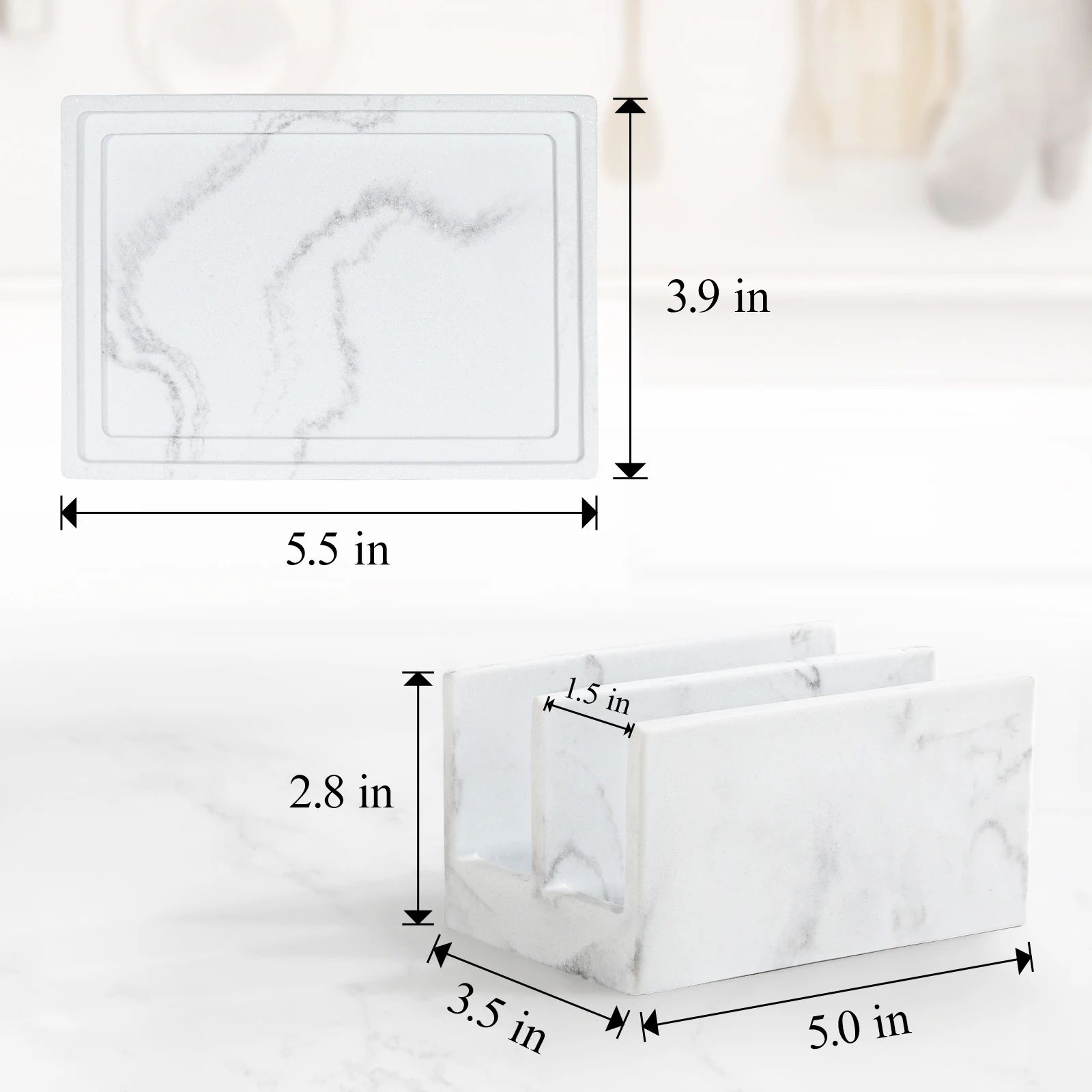Luxspire Resin Sponge Holder For Sink  DualCompartment Kitchen Sponge Caddy With Drainage Tray 7