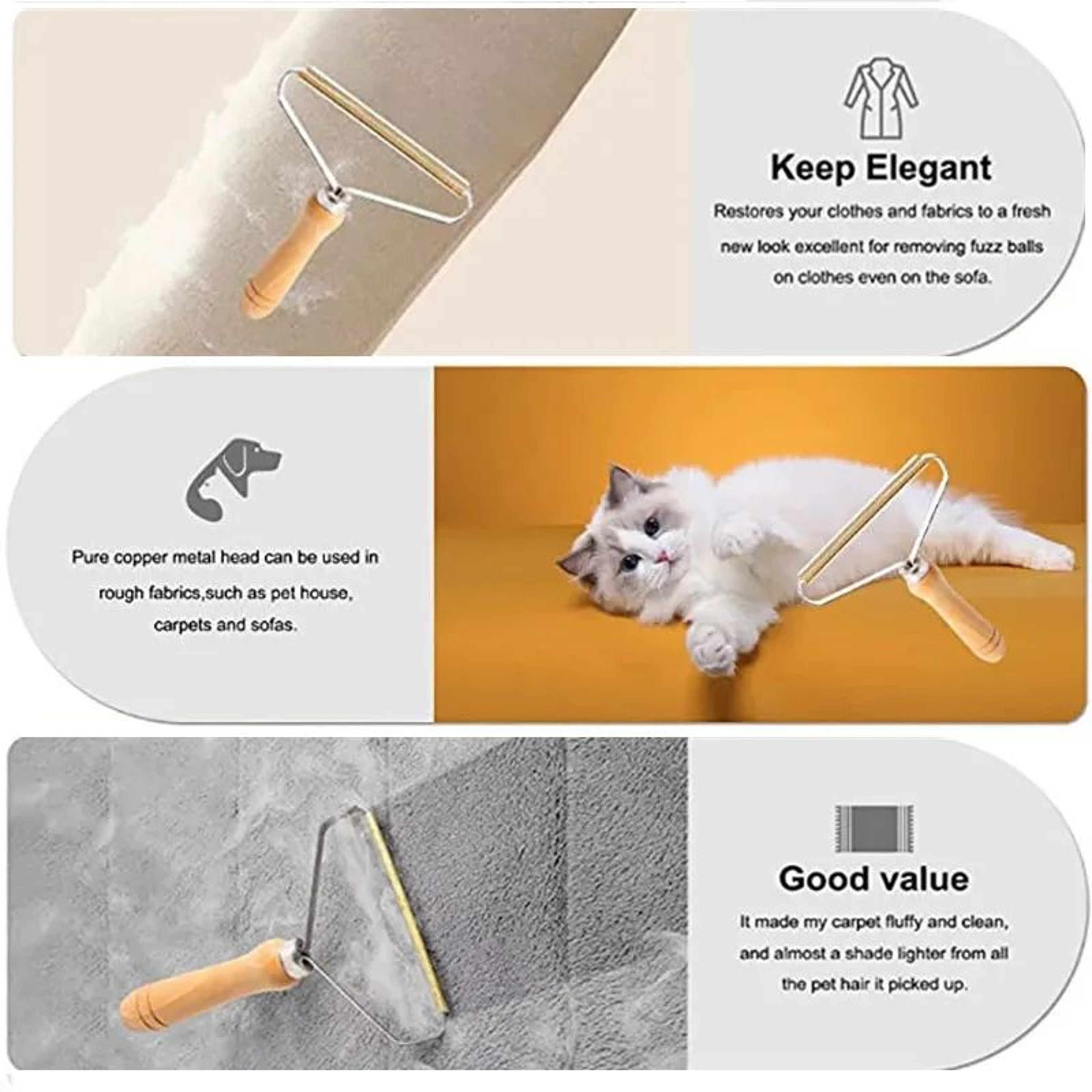Manual Lint Remover Fabric Shaver  DoubleSided Clothes  Carpet Hair Removal Brush Tool 3