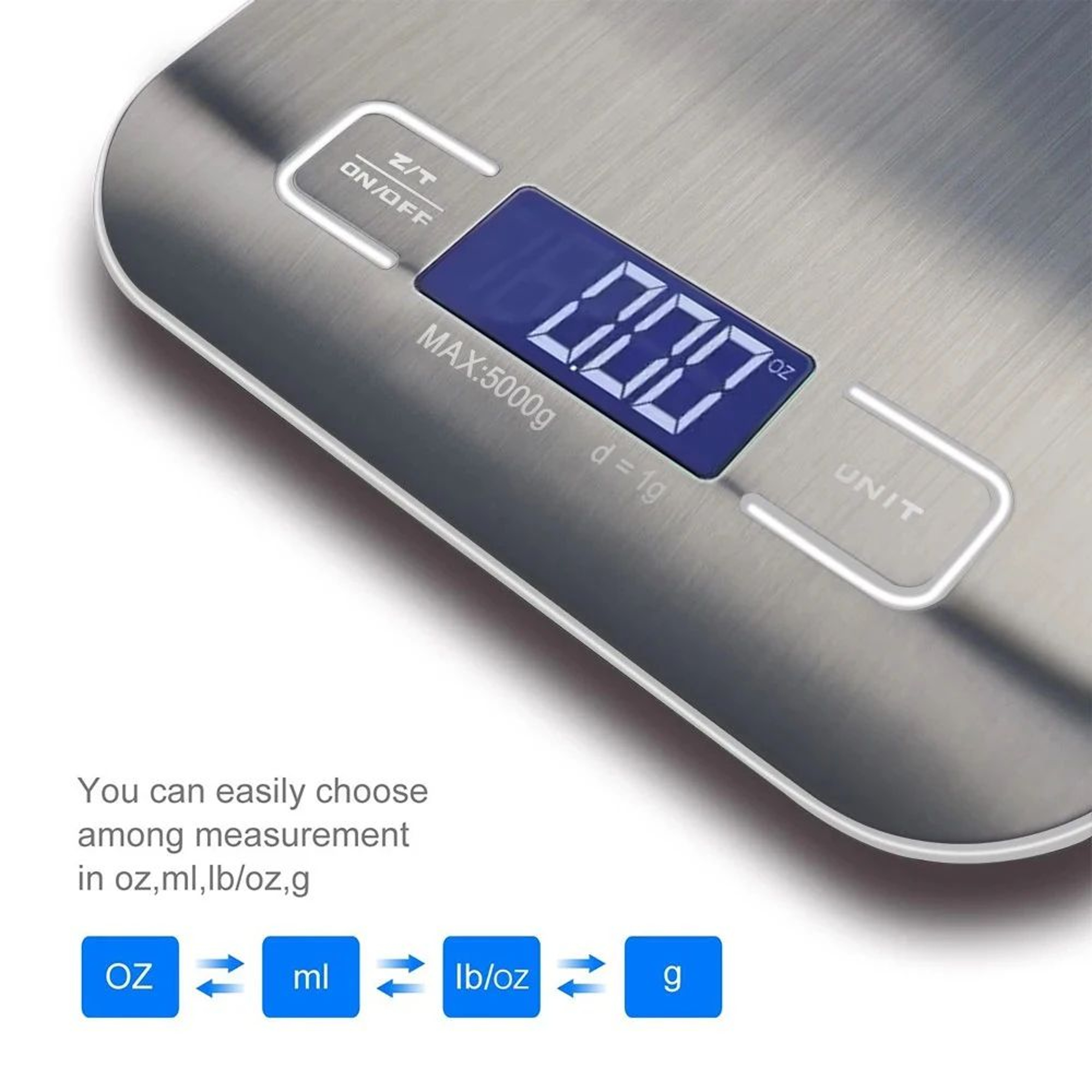 PrecisionPro USB Digital Kitchen Scale  HighAccuracy Stainless Steel Food Weighing Scale 004 Oz To  3