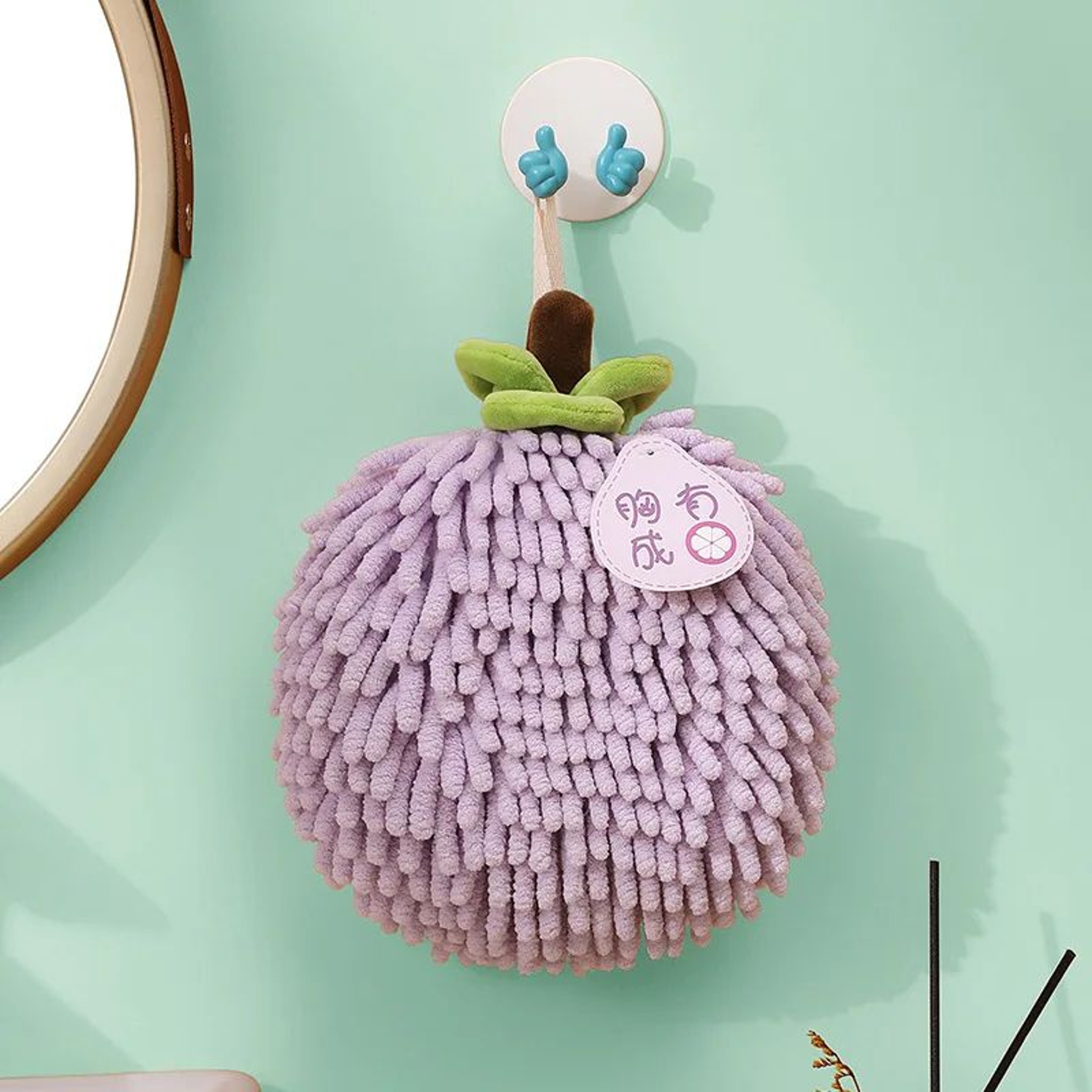 SoftDry Chenille Hand Towel Ball  UltraAbsorbent Microfiber Hanging Kitchen  Bathroom Towel 7