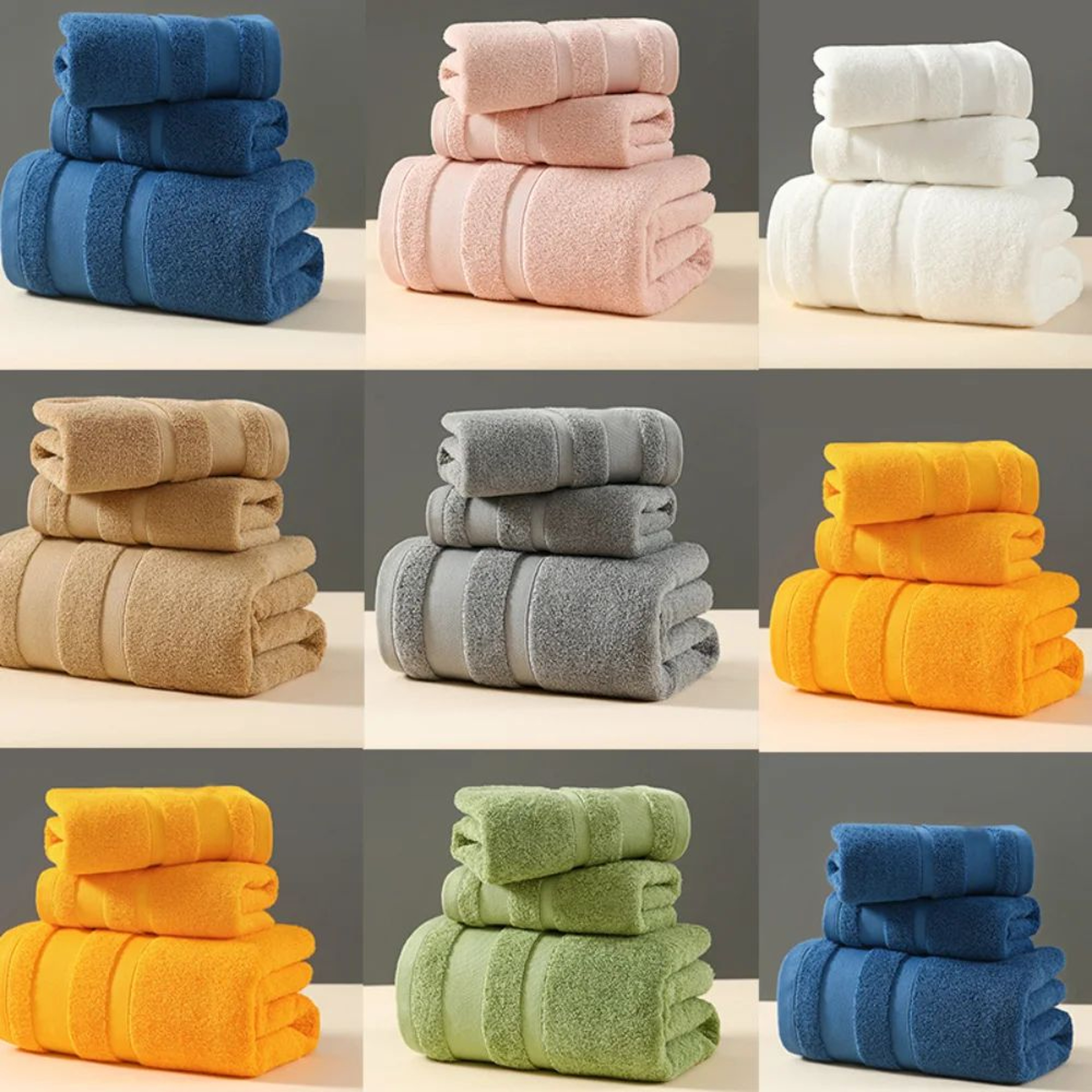PureSoft Cotton Towel Set  UltraAbsorbent Bath  Hand Towels In Multiple Sizes Gift Set 0