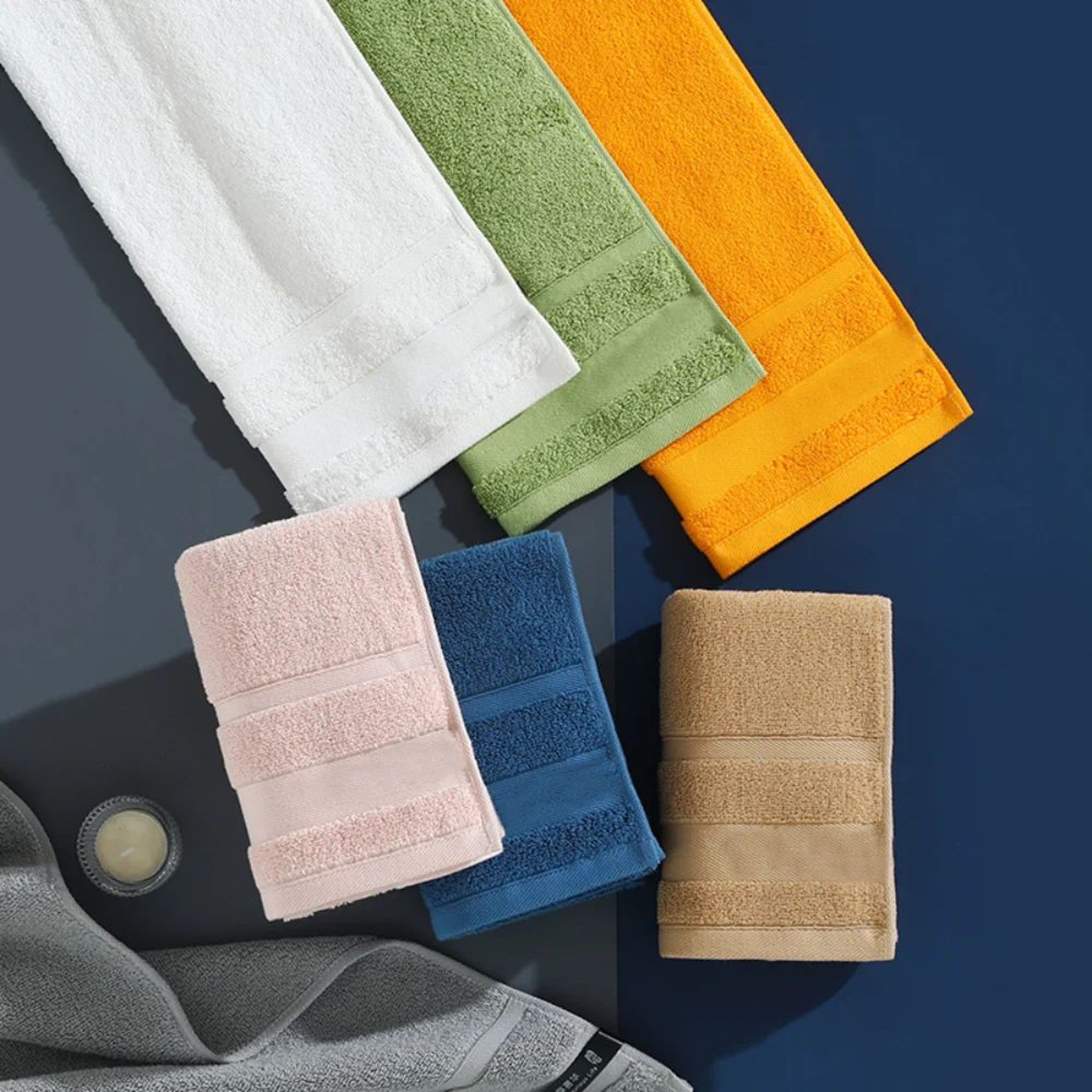 PureSoft Cotton Towel Set  UltraAbsorbent Bath  Hand Towels In Multiple Sizes Gift Set 2