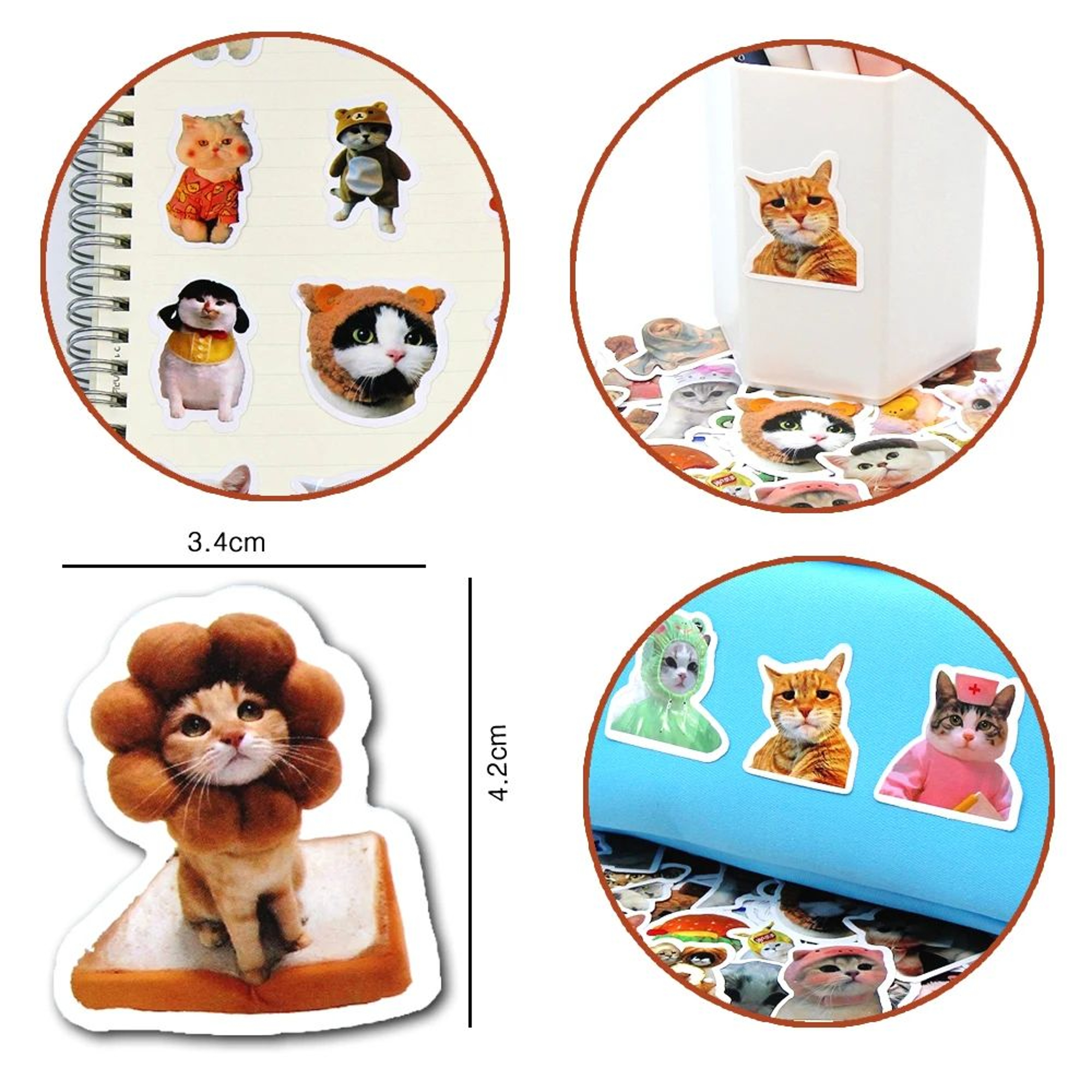 MeowMix Cute Cat Sticker Pack  Waterproof Cartoon Vinyl Decals 23 In For Laptop Phone  DIY Decor 5
