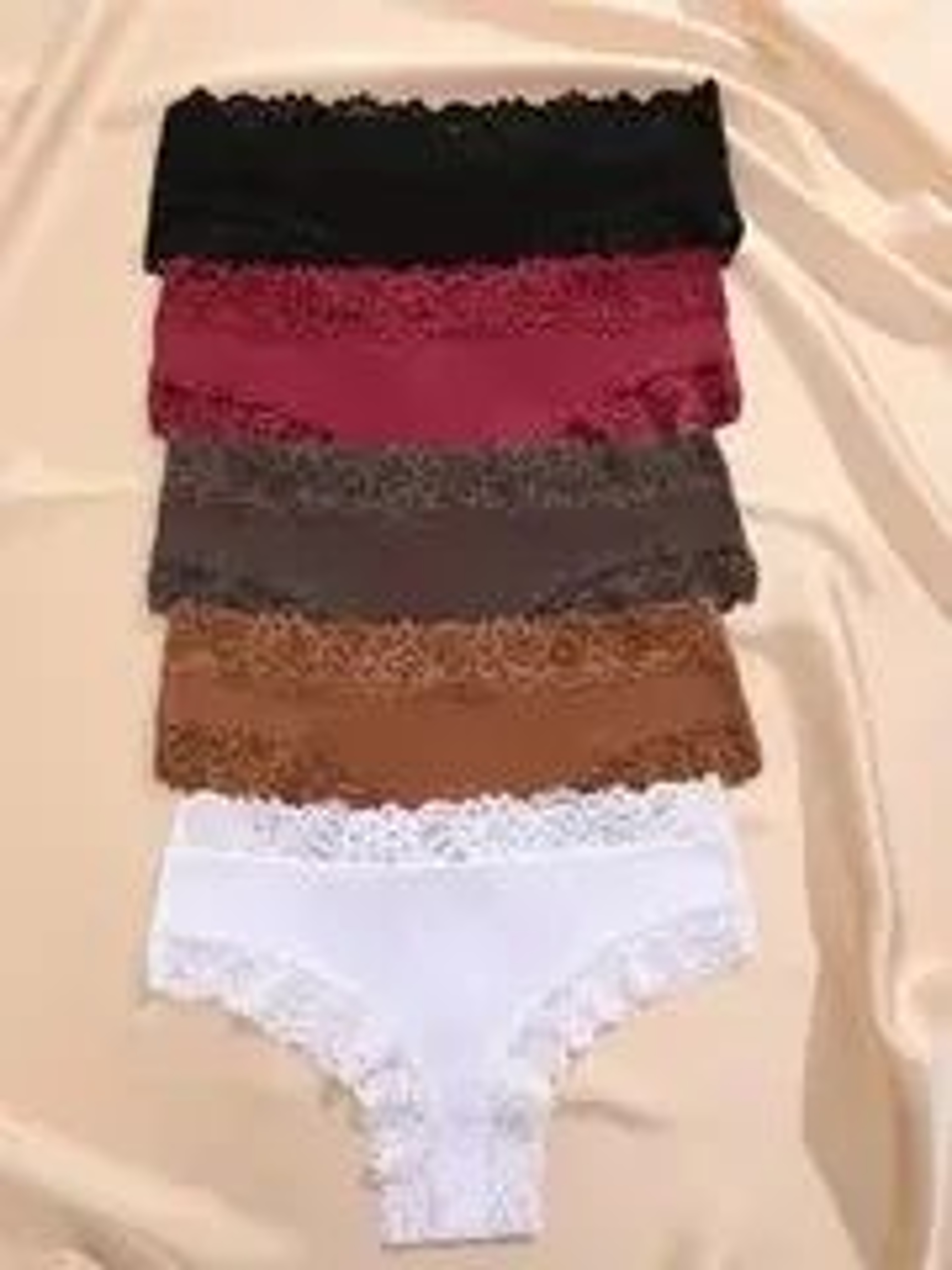 5pcs LaceBloom Cotton Panties Set  Soft Floral Lace Patchwork Womens Briefs 8