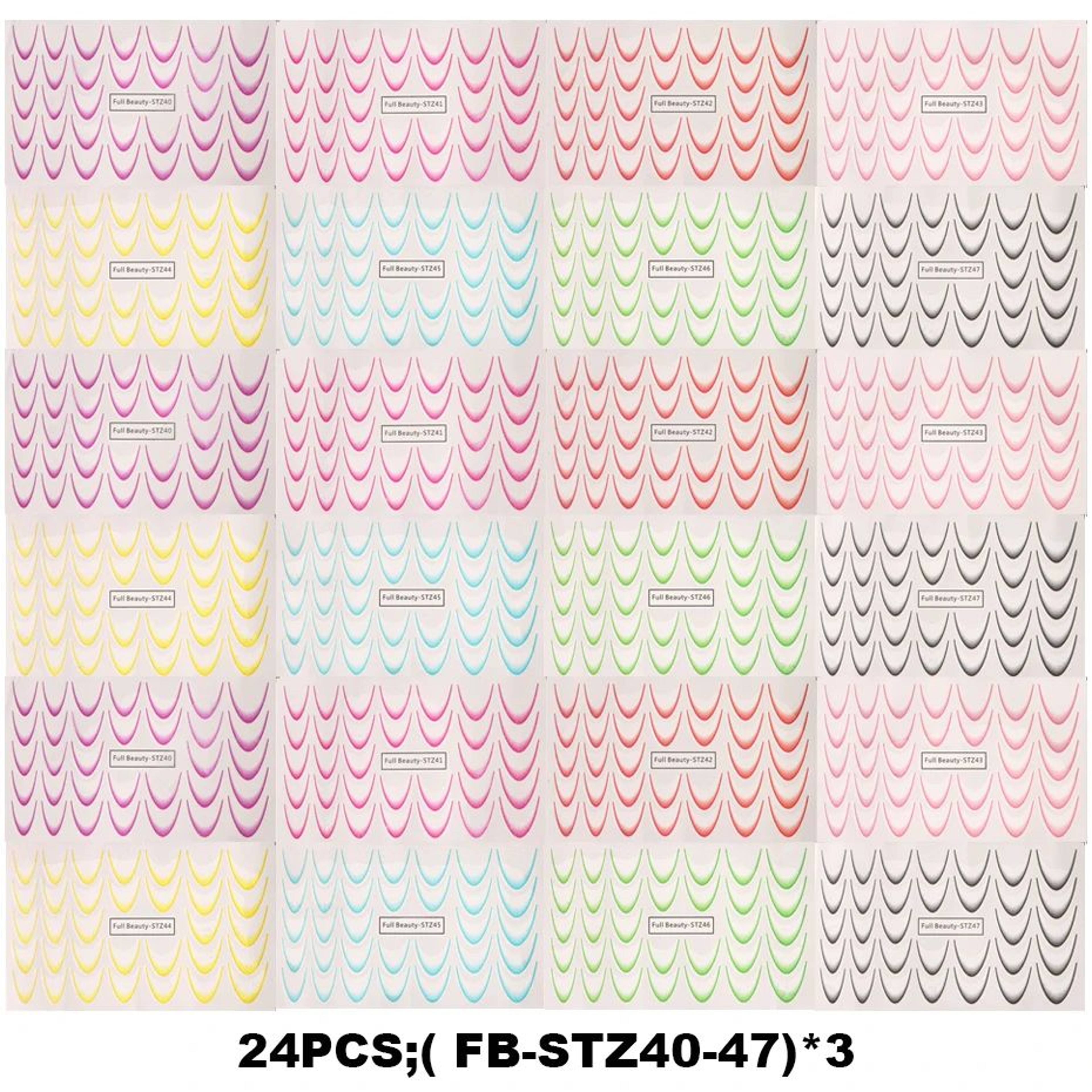 BloomWave Gradient French Nail Art Stickers  Ink Blooming Ombre Water Transfer Decals 8 Sheets 6