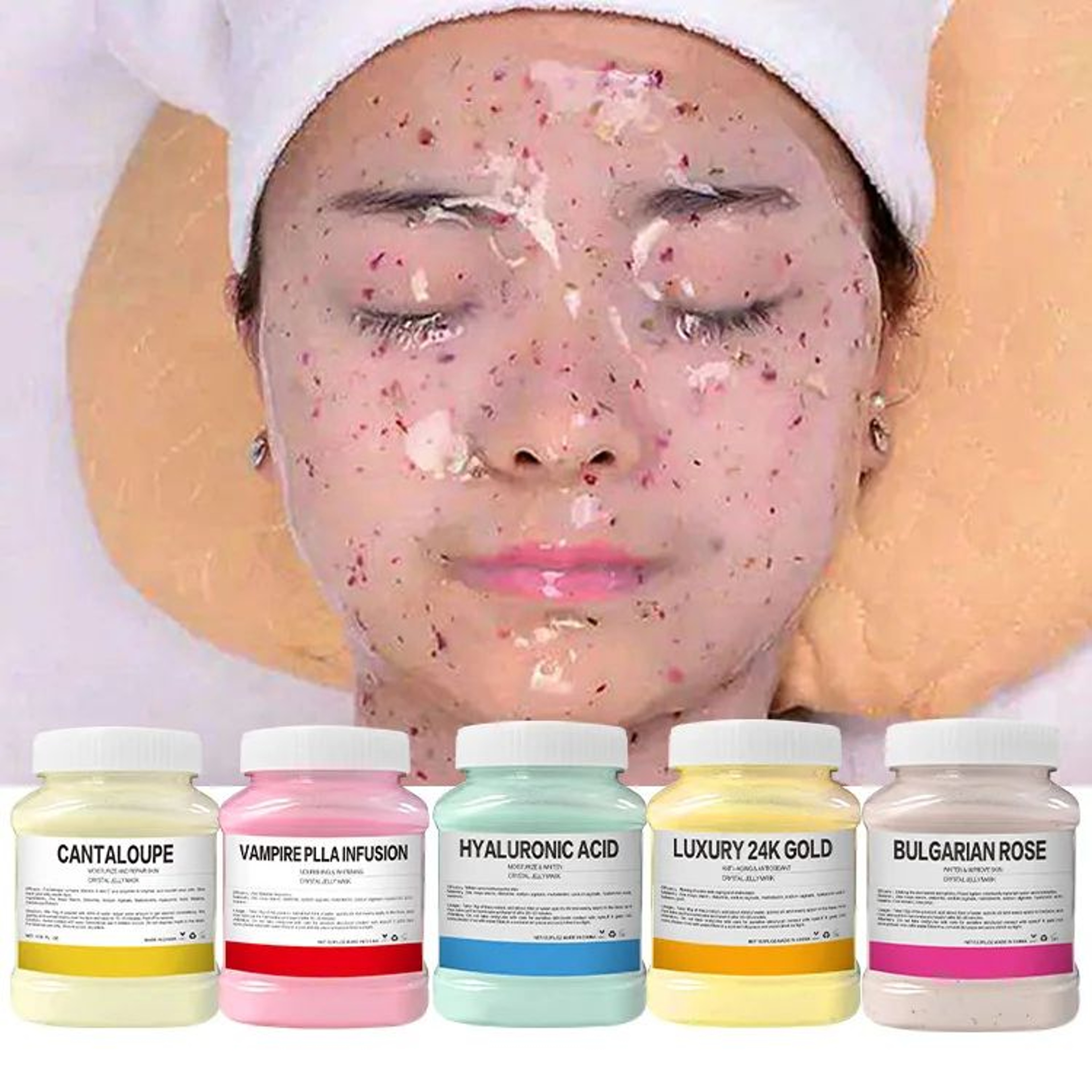 GlowAura 24K Gold Jelly Mask Powder  Rose Petal Hydrating Crystal Soft Mask 0