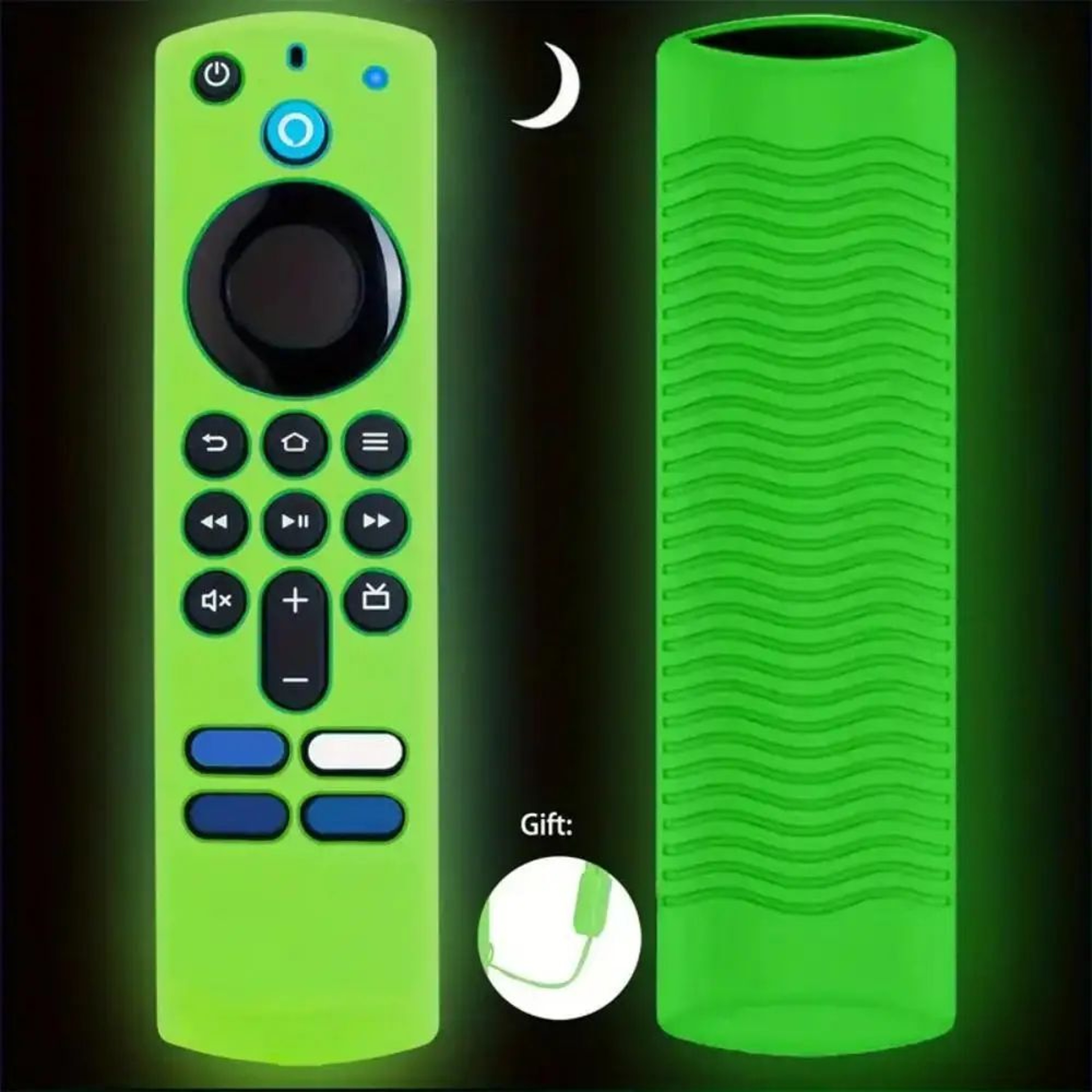 GlowGuard Silicone Remote Cover For Alexa Voice Remote  Luminous Protective Case For Fire TV Stick  6