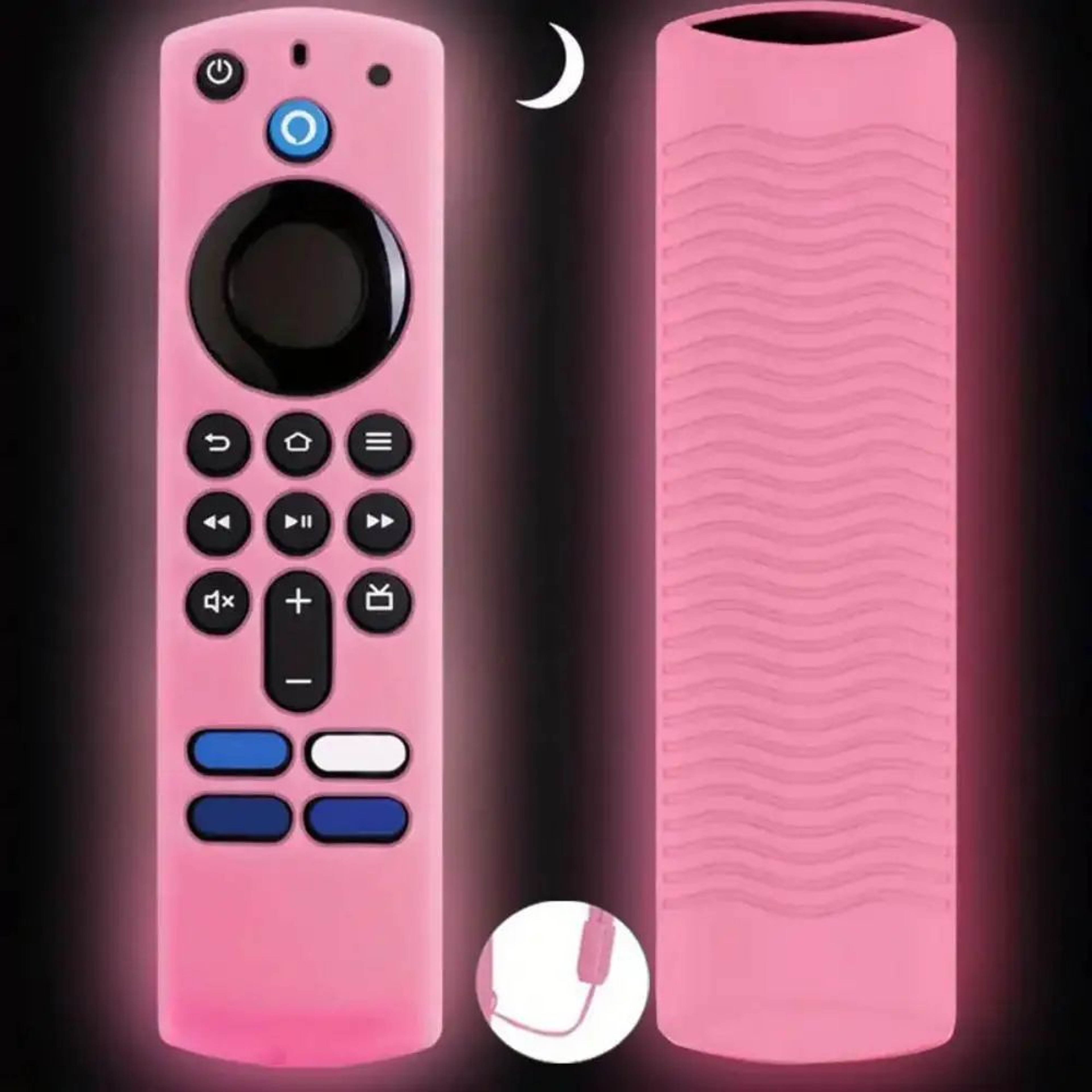 GlowGuard Silicone Remote Cover For Alexa Voice Remote  Luminous Protective Case For Fire TV Stick  7