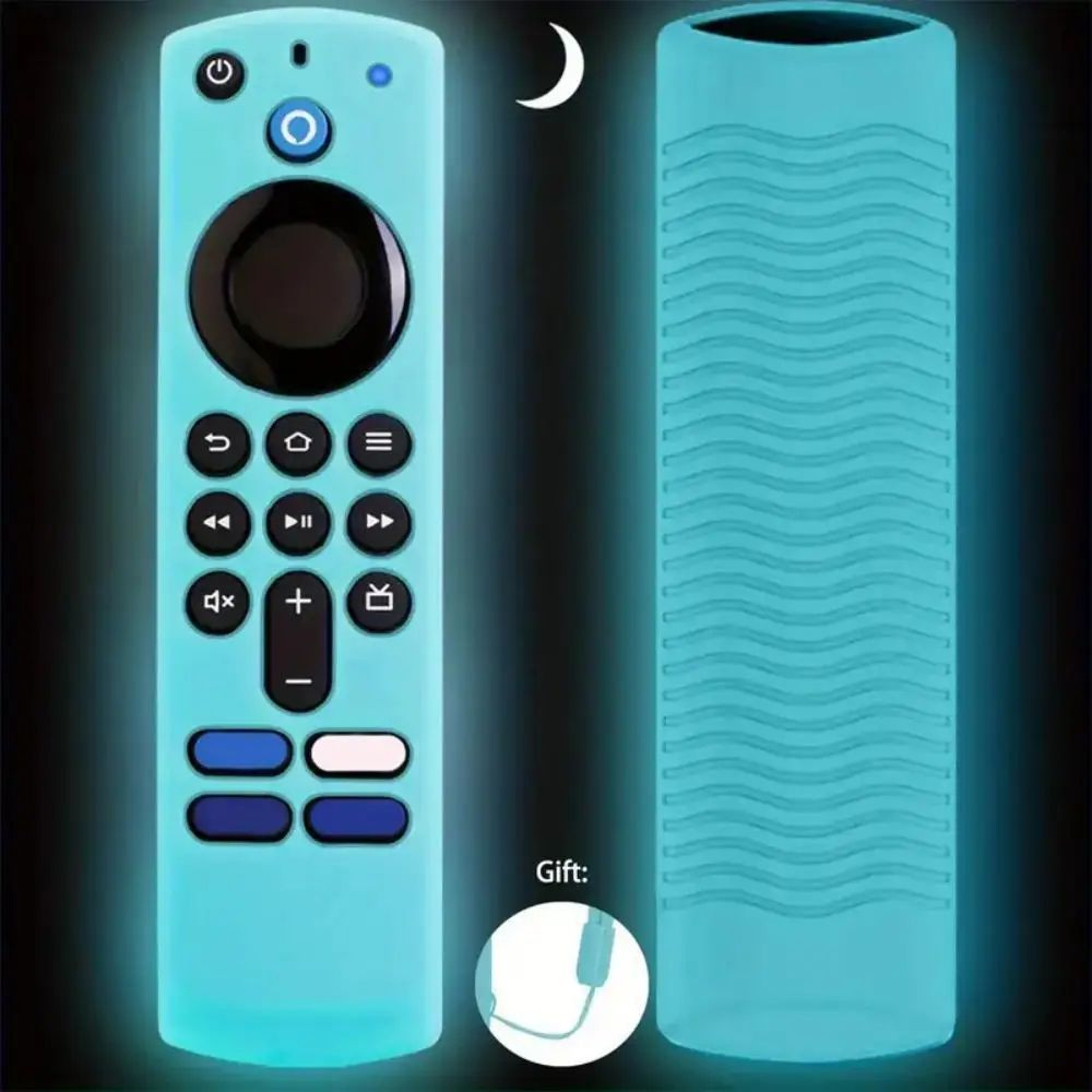 GlowGuard Silicone Remote Cover For Alexa Voice Remote  Luminous Protective Case For Fire TV Stick  9