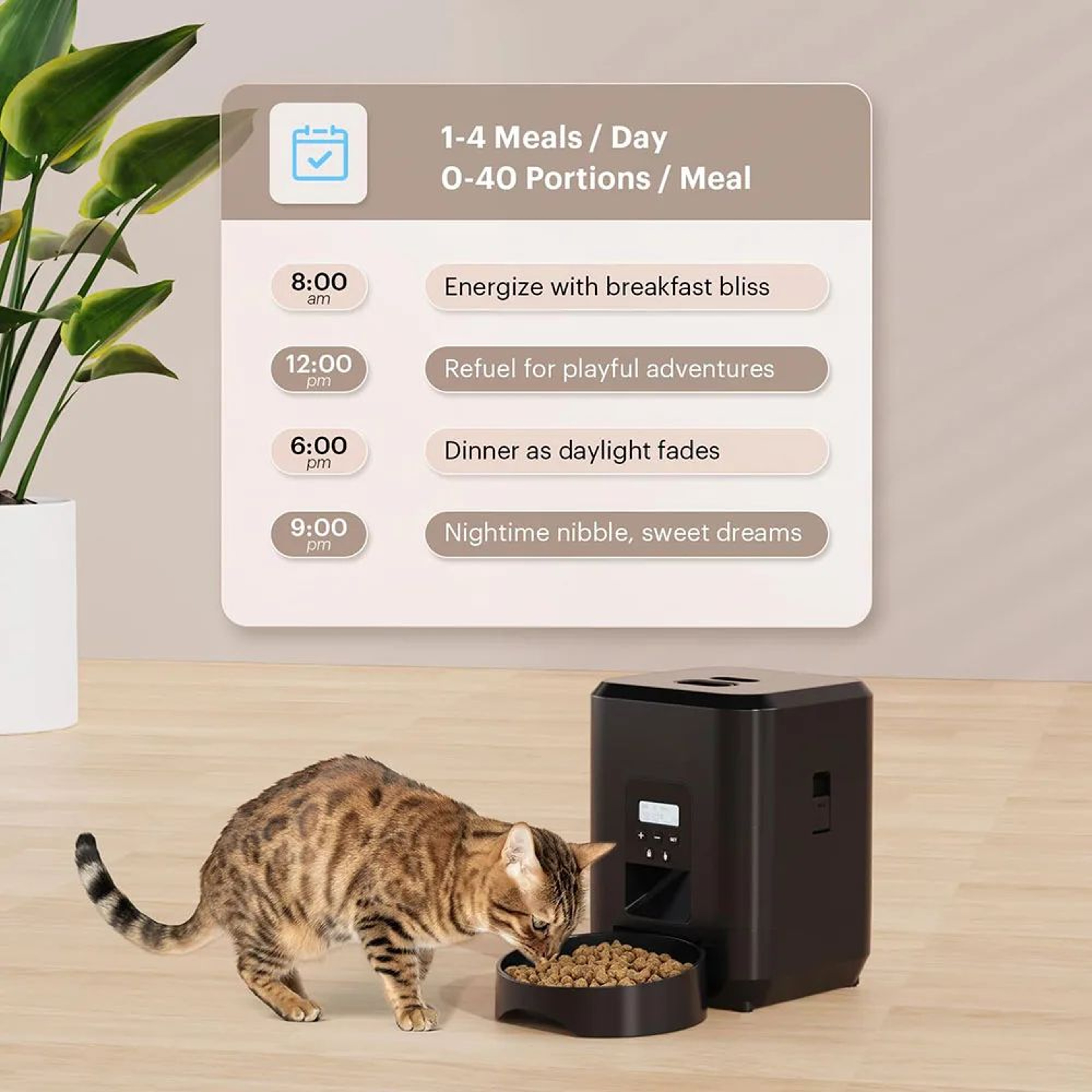 SmartPortion Automatic Pet Feeder  Timed Cat  Dog Food Dispenser With LCD Control Bowl 3