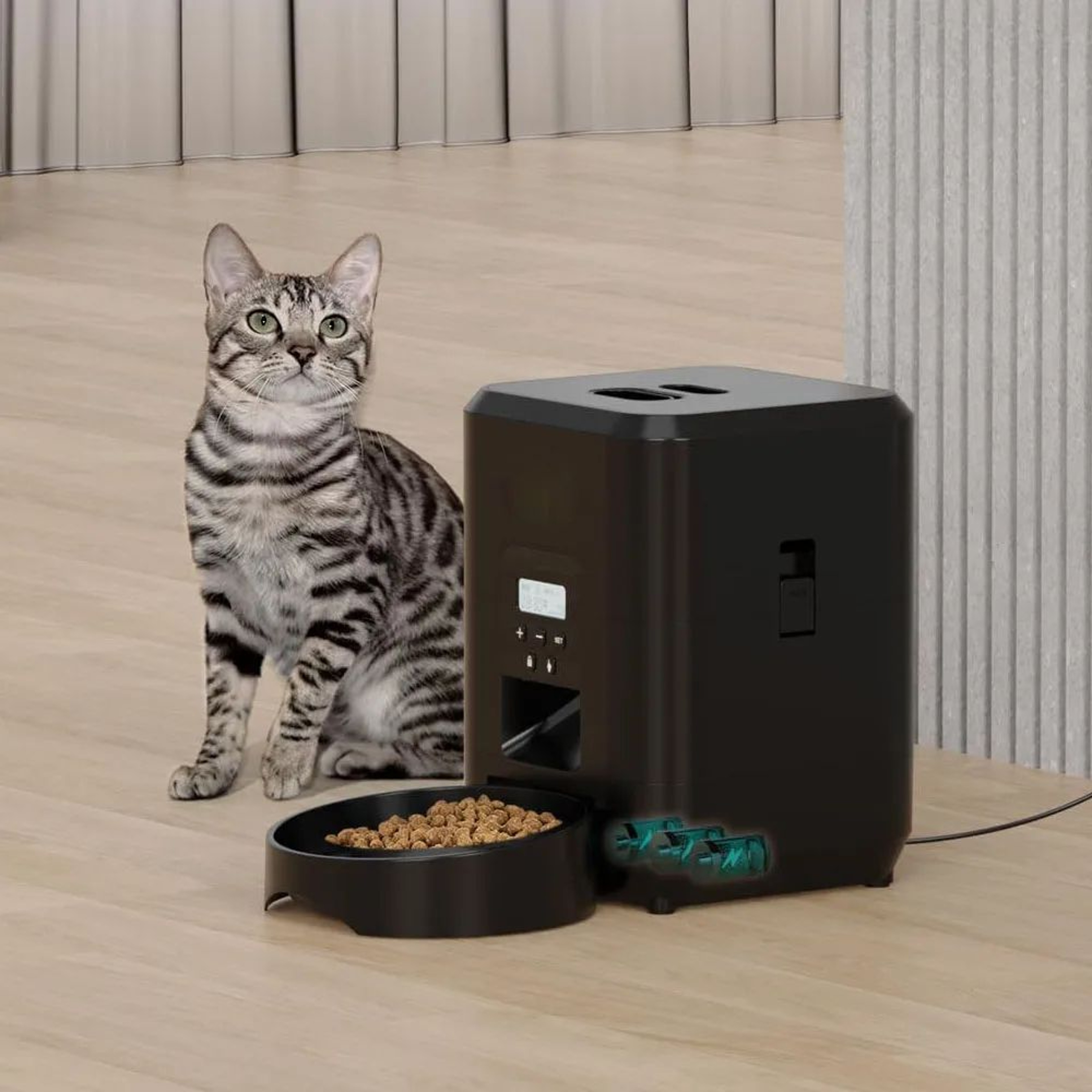 SmartPortion Automatic Pet Feeder  Timed Cat  Dog Food Dispenser With LCD Control Bowl 1