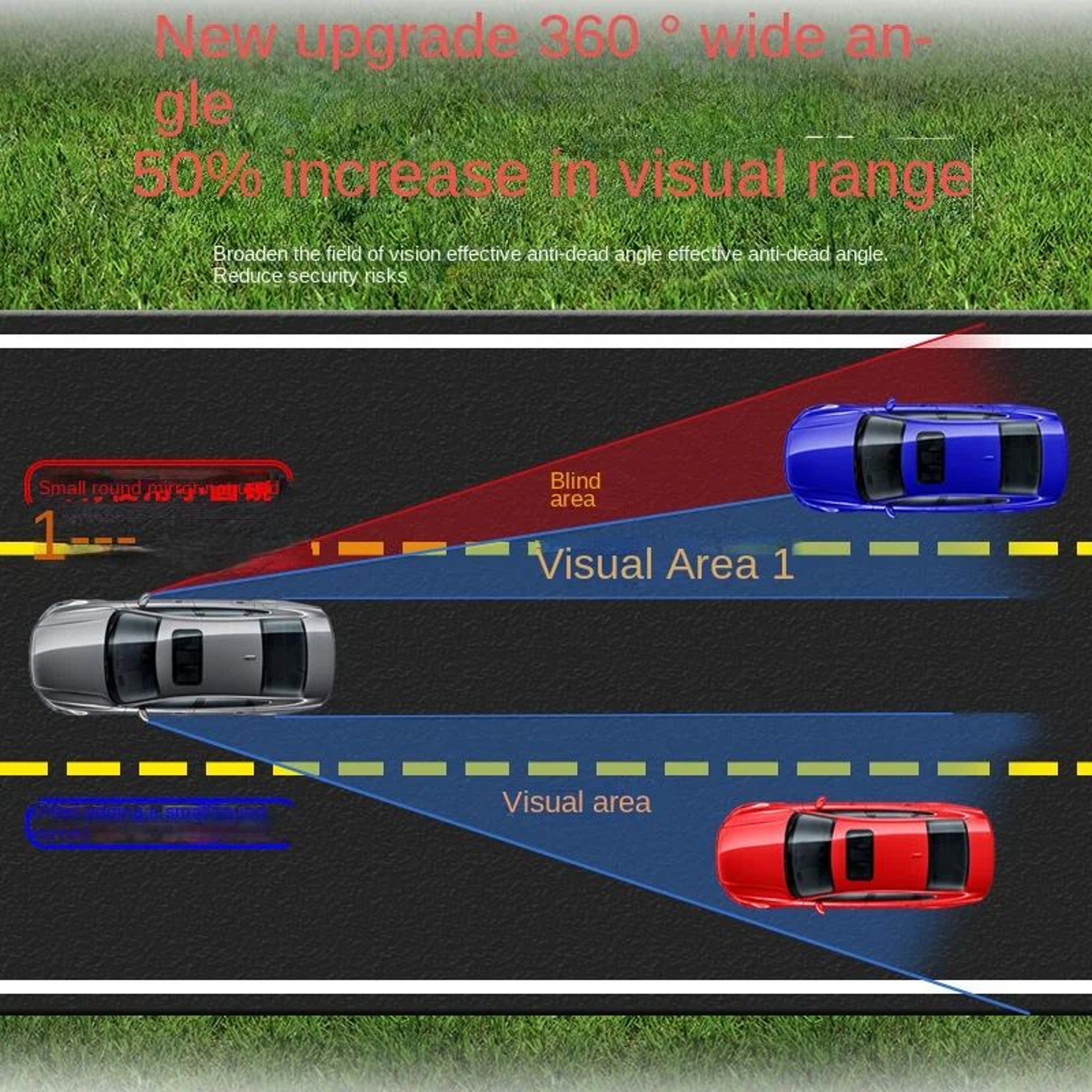360 Adjustable Blind Spot Mirror  Wide Angle Convex Rear View Mirror For Safer Driving 2