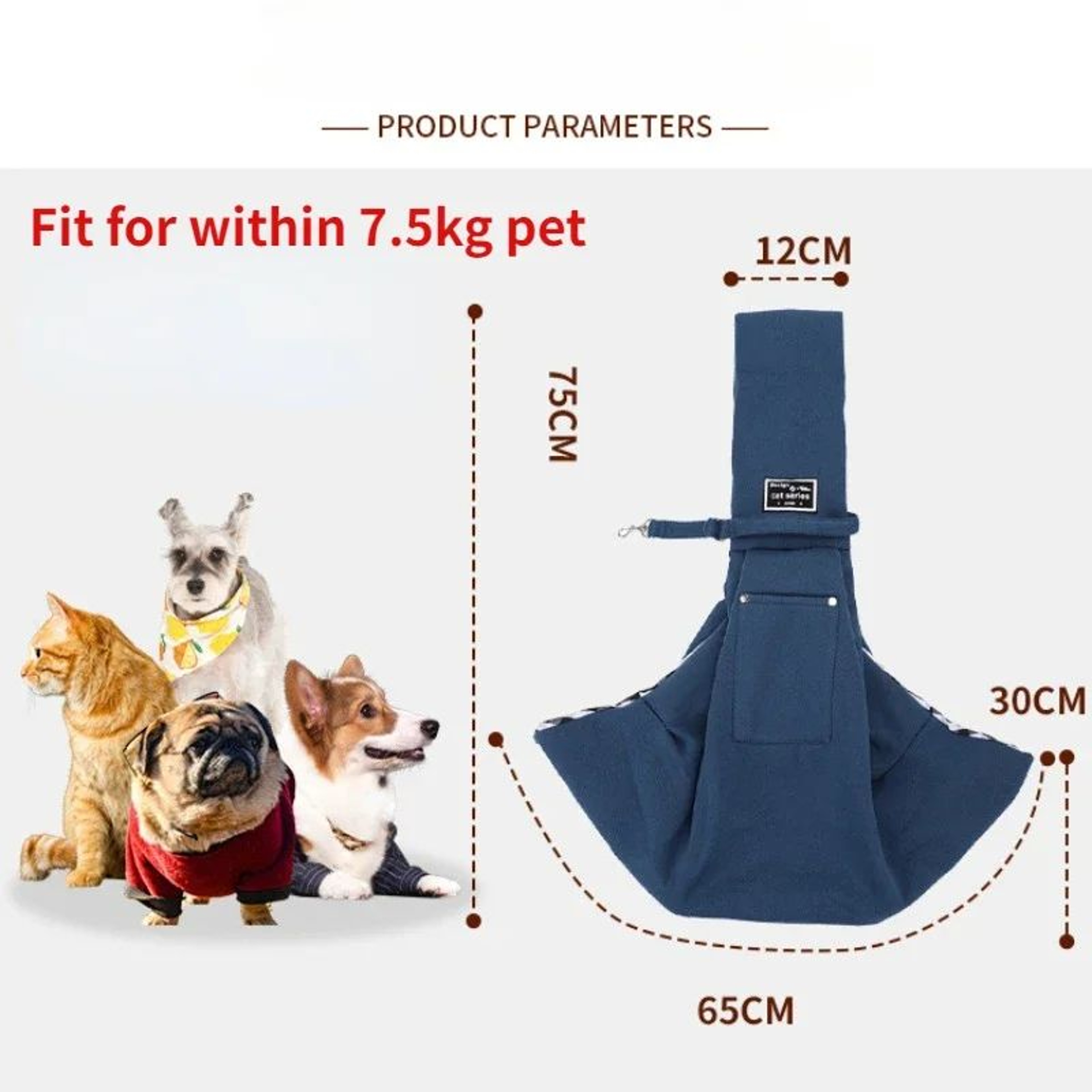 Pet Sling Carrier Bag  Comfortable Crossbody Shoulder Bag For Small Dogs Cats  Travel 5
