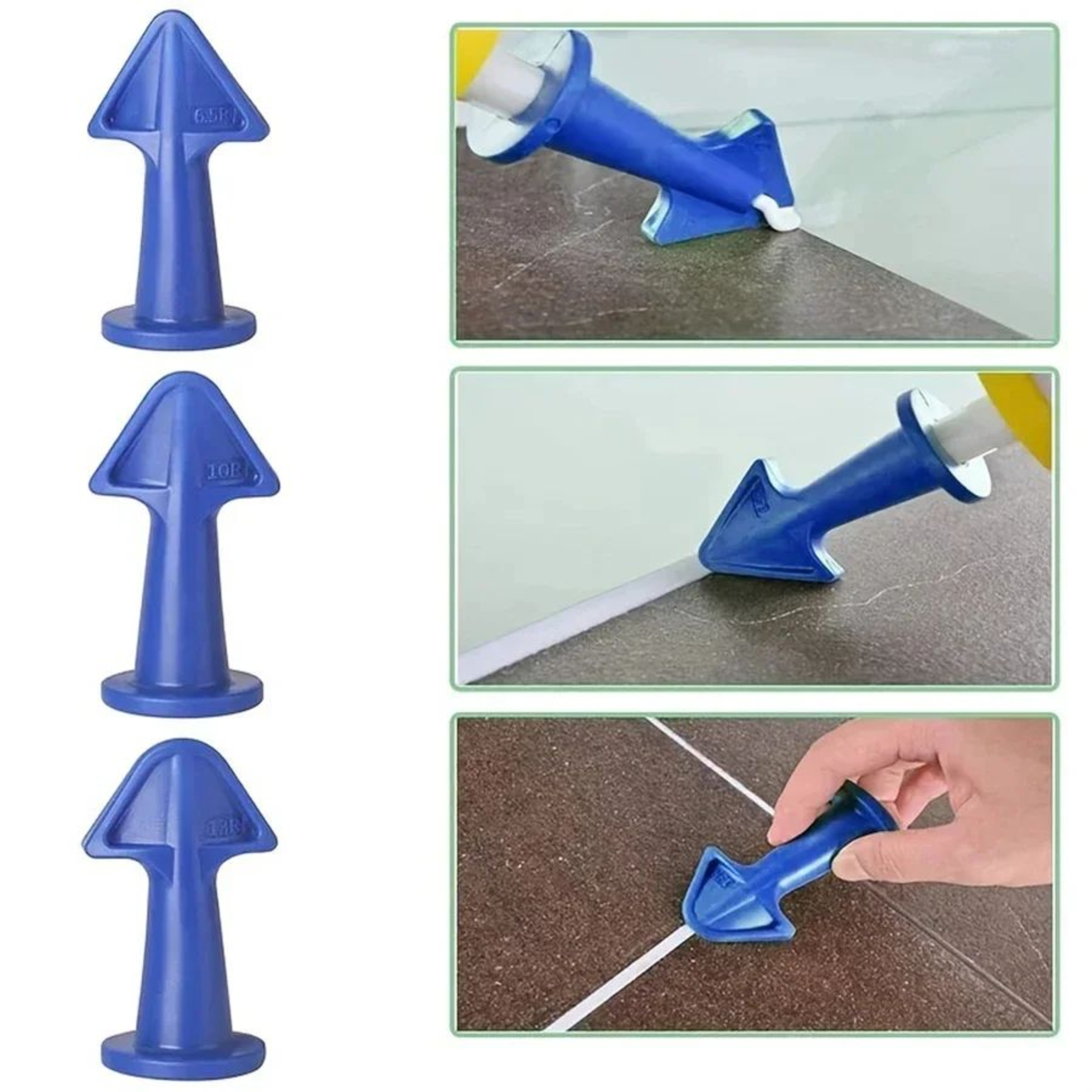 3pcs Silicone Caulking Nozzle Tool Set  Green Sealant Applicator  Finishing Kit For Precise Home Re 1