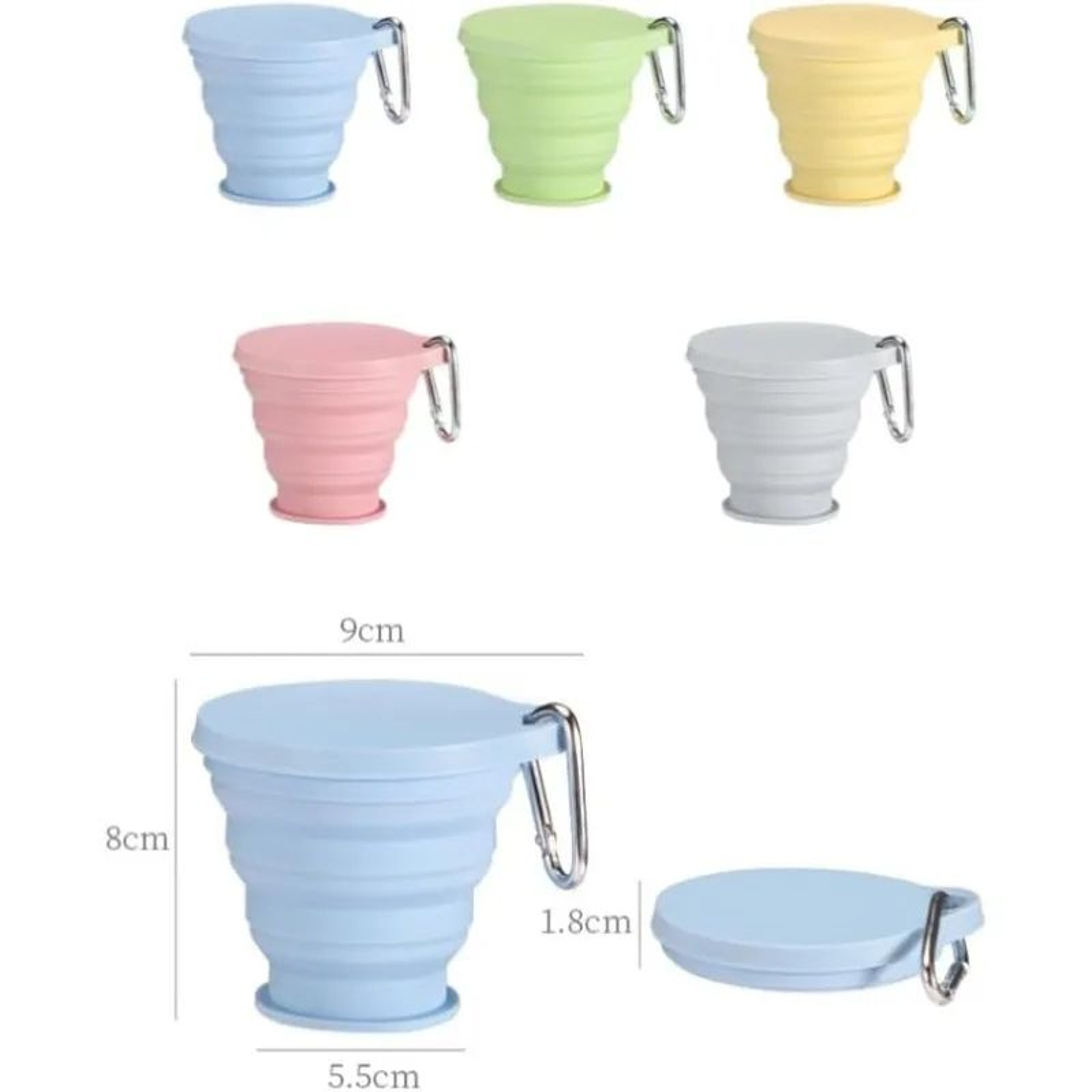 609oz Collapsible Silicone Cup With Lid  Foldable Travel Cup For Camping Hiking  Everyday Use 3