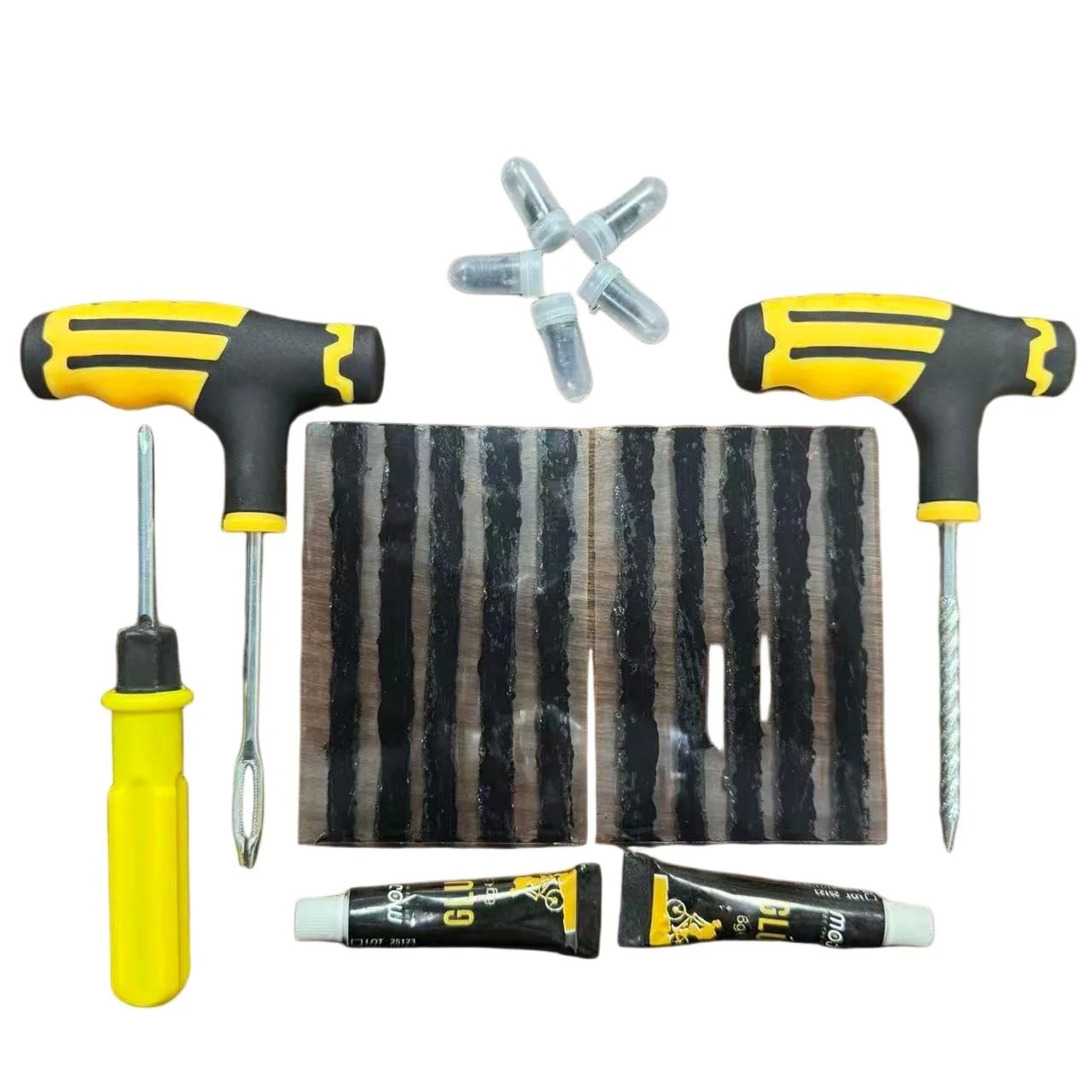 Universal Tire Repair Plug Kit  HeavyDuty Emergency Flat Tire Fix Tool For Cars  Motorcycles 2