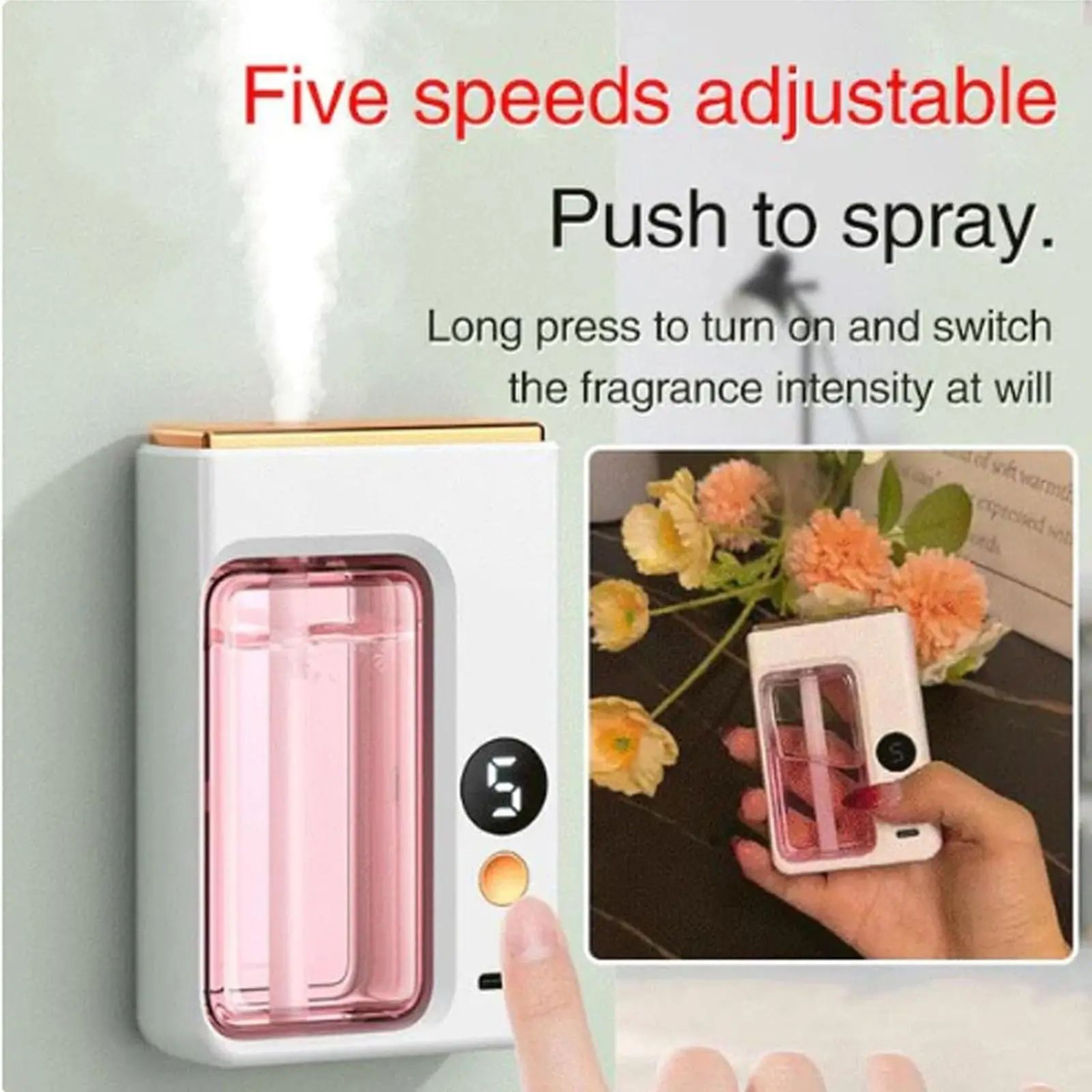 Automatic Car Aroma Diffuser With Display  Essential Oil Air Freshener  Humidifier Jasmine Scent 1