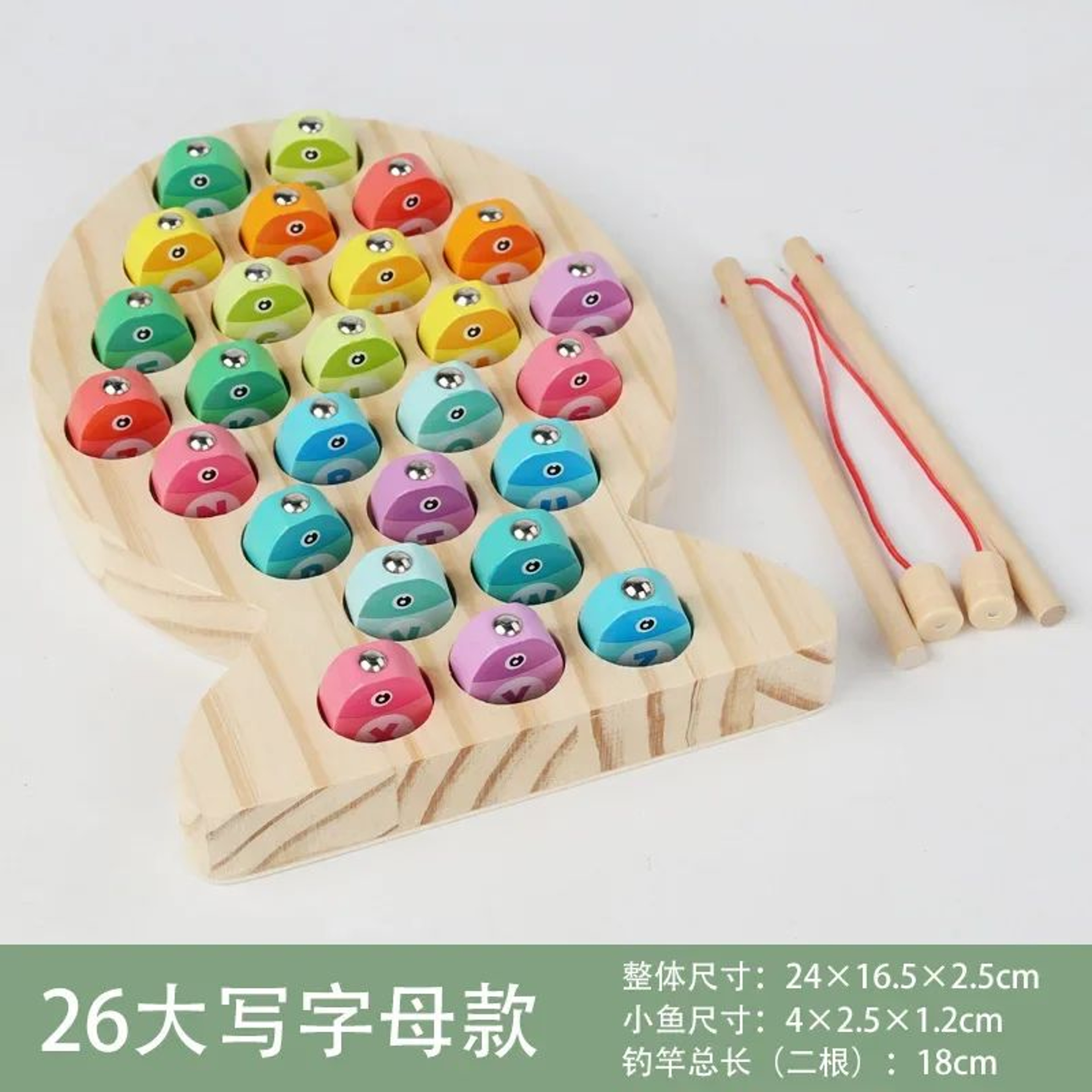 Wooden Montessori Fishing Toy Set  Kids Number  Alphabet Learning Game For Early Education Training 5