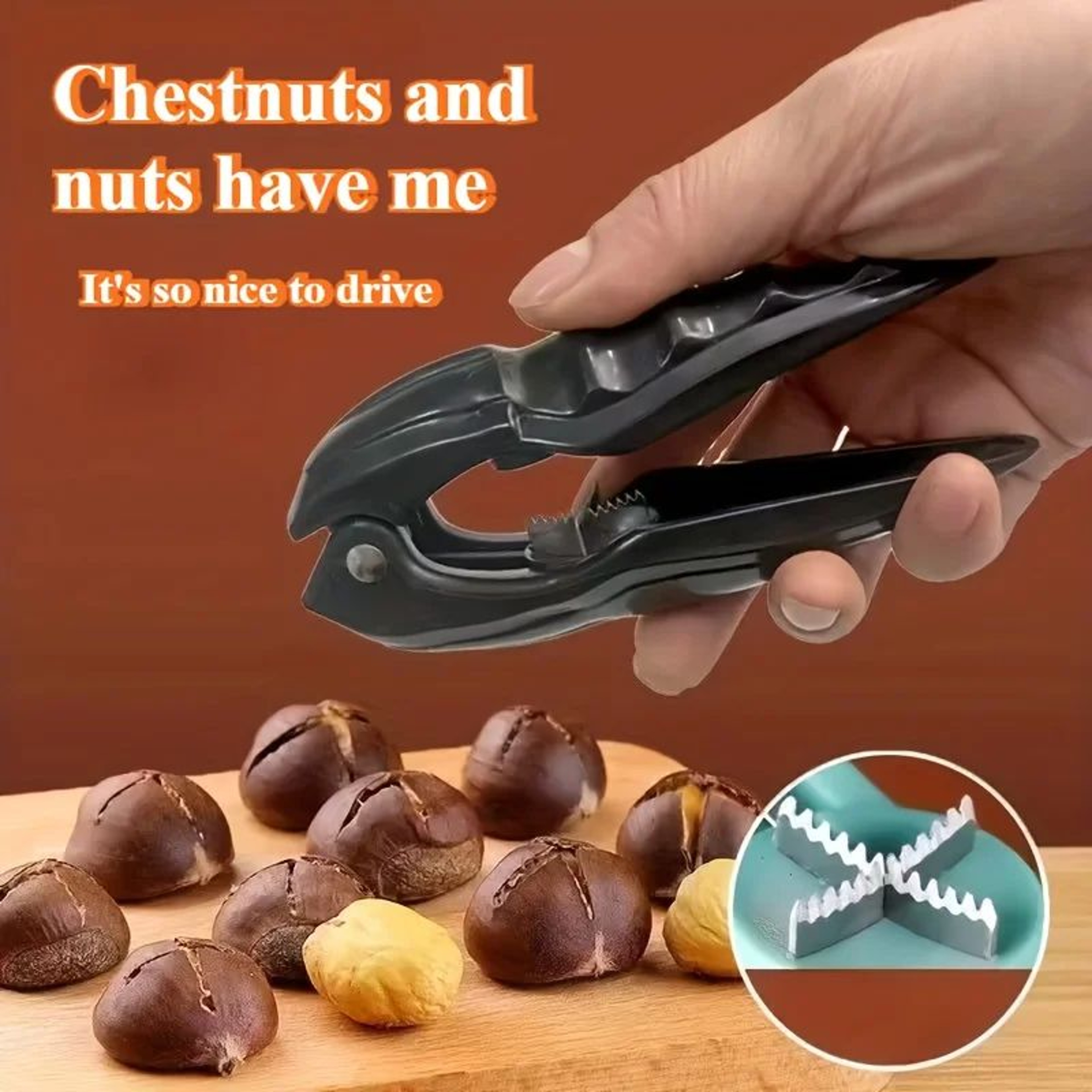 Chestnut Peeler Nutcracker Tool  Multifunction Walnut Cutter  CrossCut Shell Opener Pliers 1