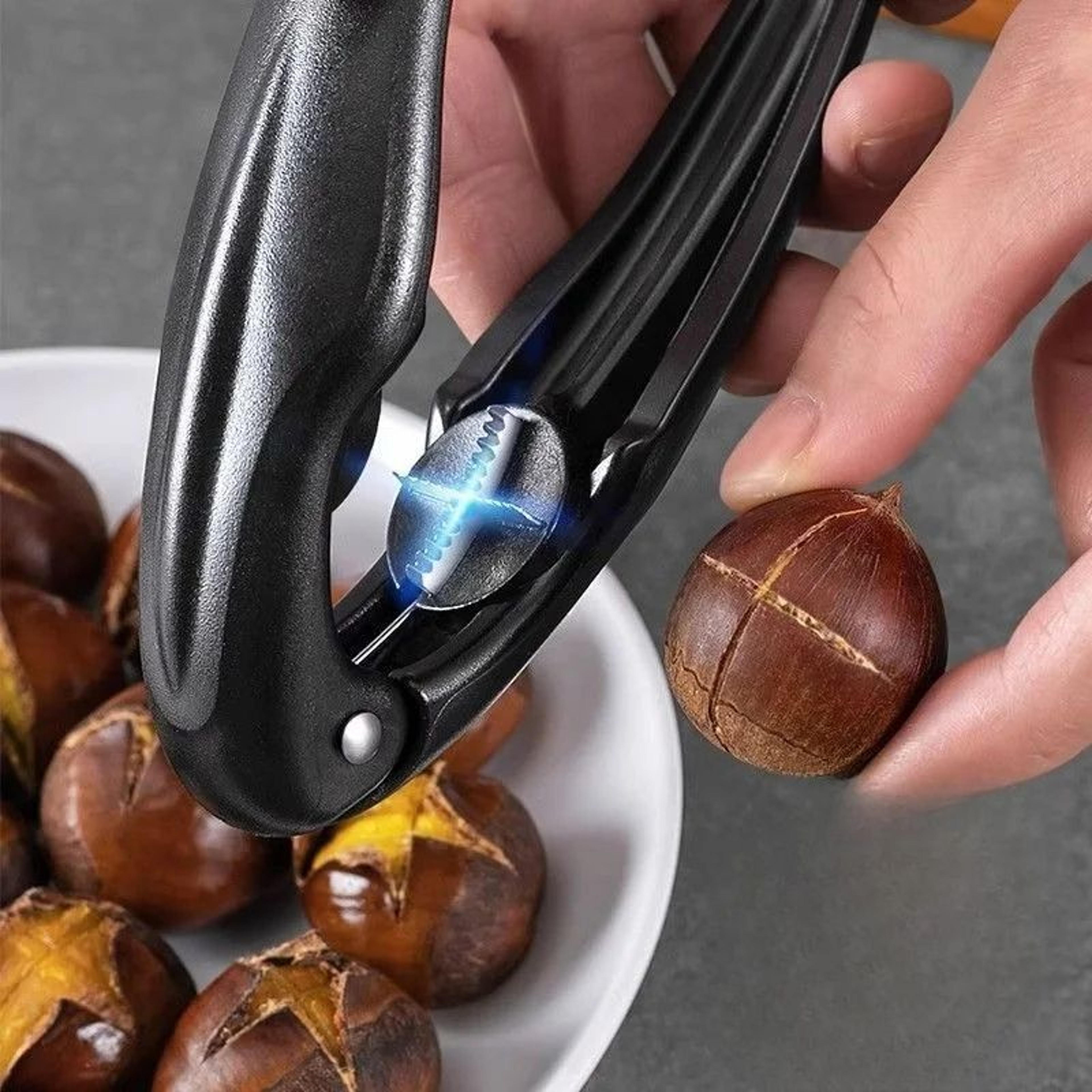 Chestnut Peeler Nutcracker Tool  Multifunction Walnut Cutter  CrossCut Shell Opener Pliers 0