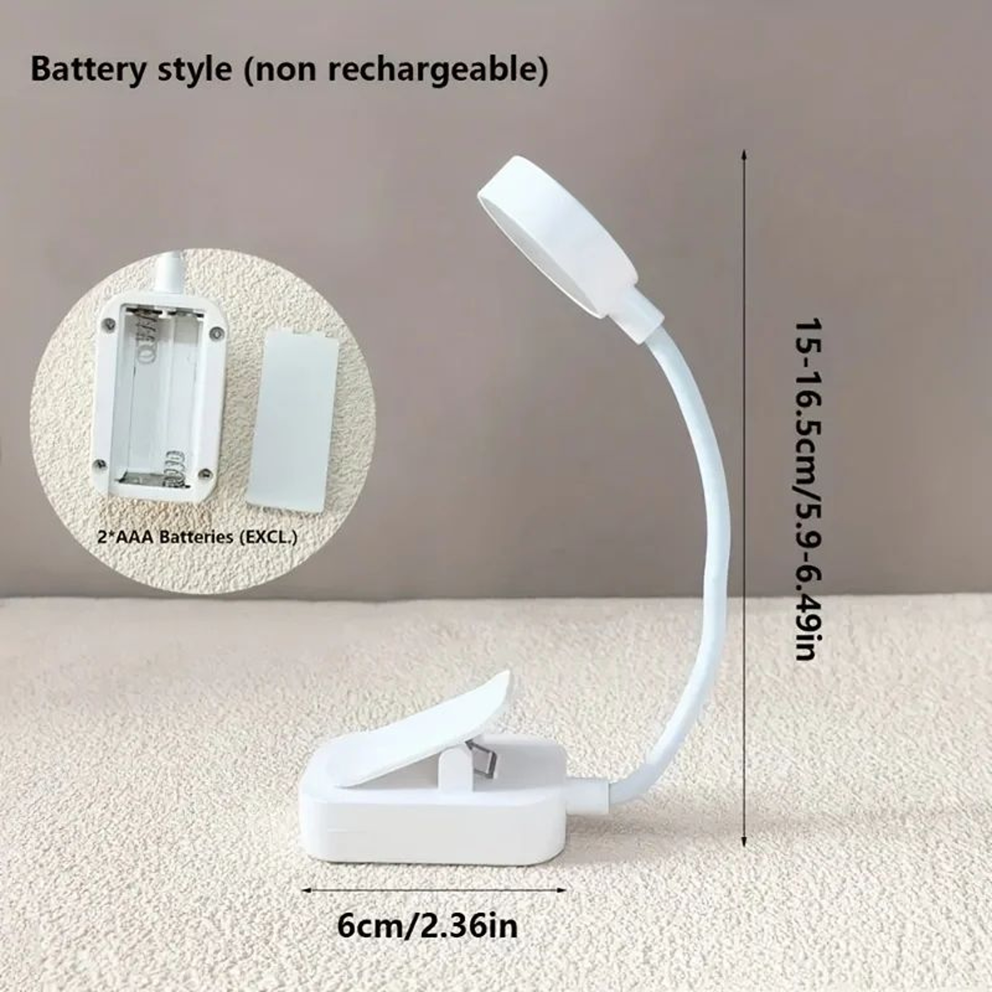 Portable LED ClipOn Reading Light  3 Color Modes Adjustable Brightness Book Light Battery Powered 4