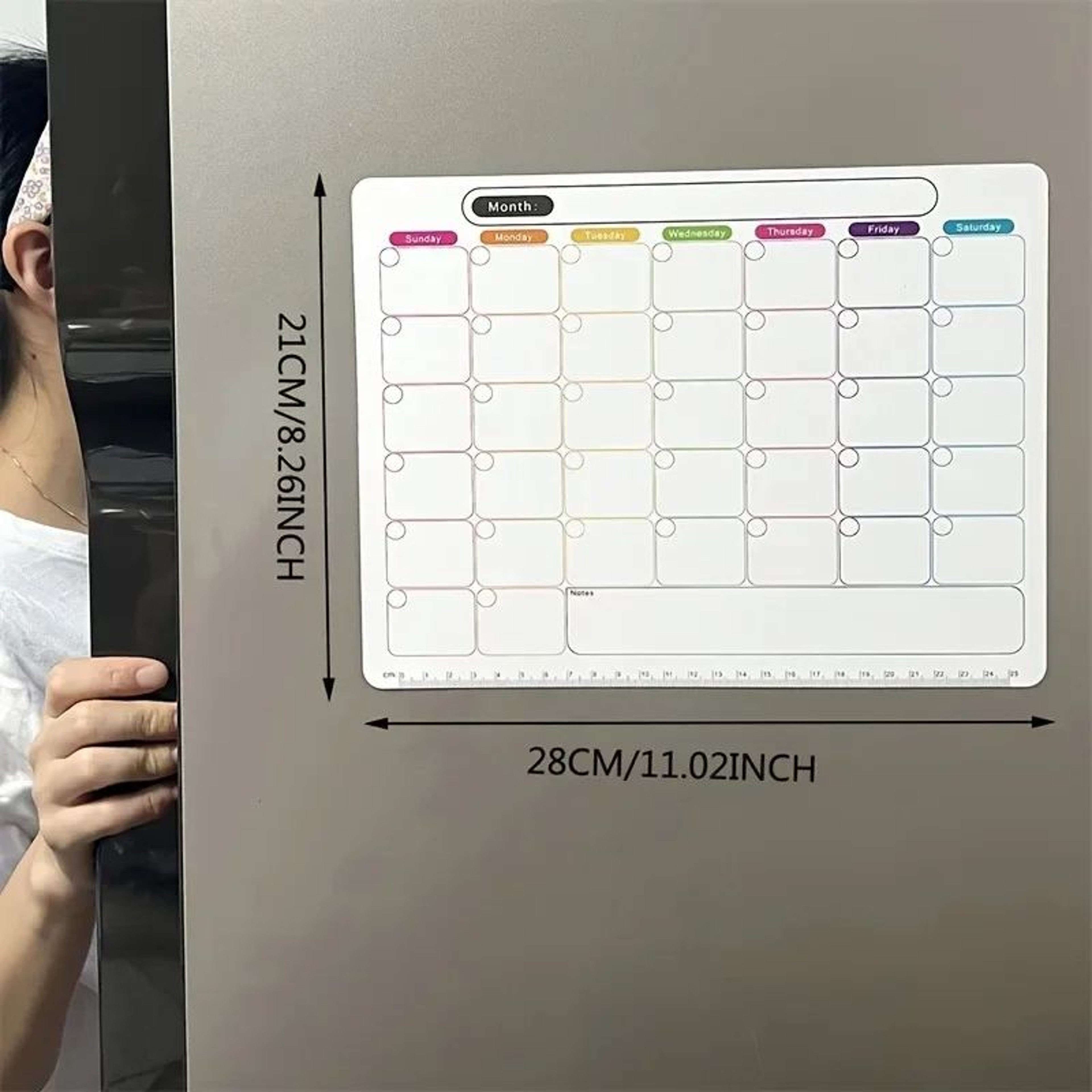 Magnetic Refrigerator Planner Board  Monthly  Weekly Calendar Dry Erase Fridge Organizer With Memo  5