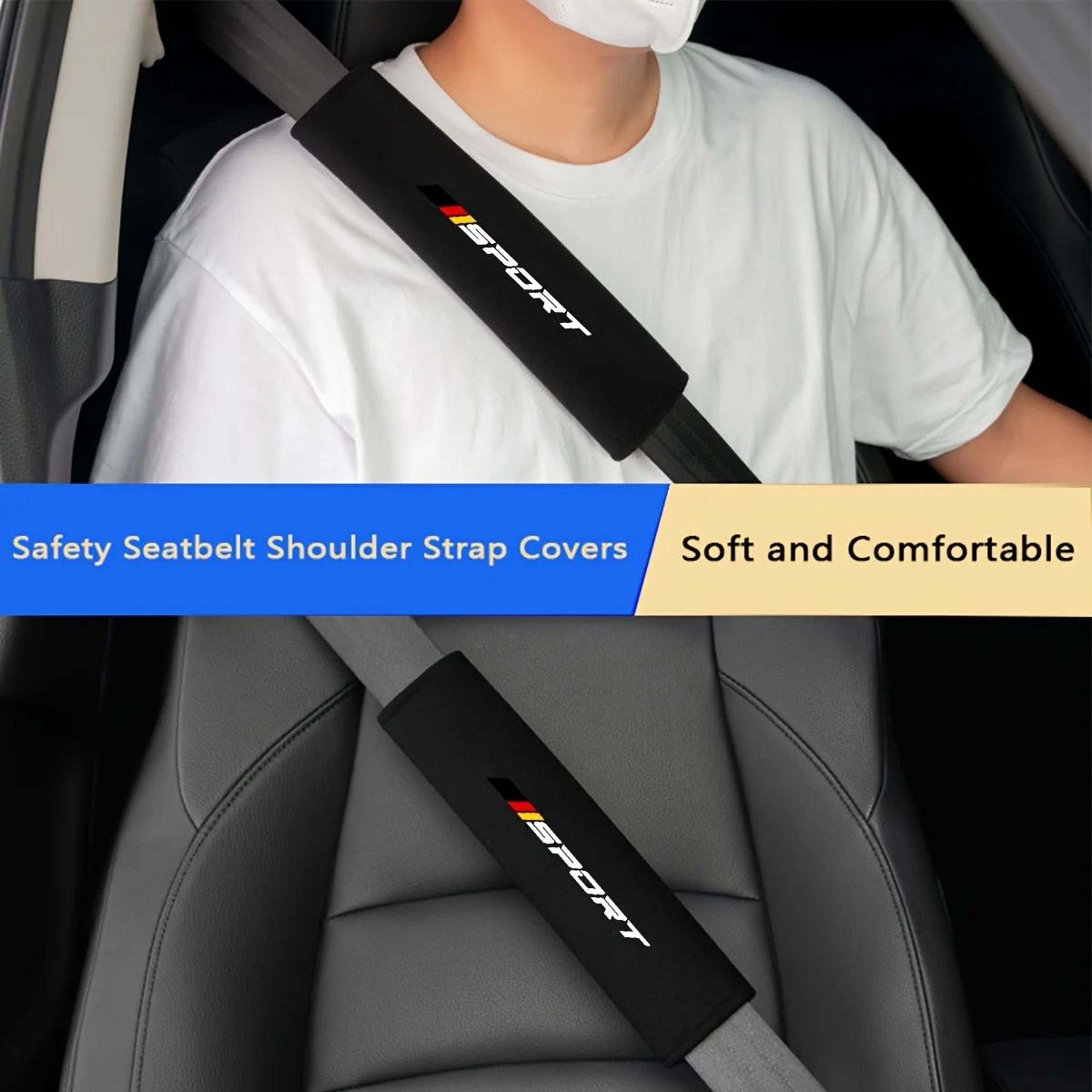 2pcs Universal Car Seat Belt Pads  Plush Soft Shoulder Strap Cushions For Comfort  Safety 1