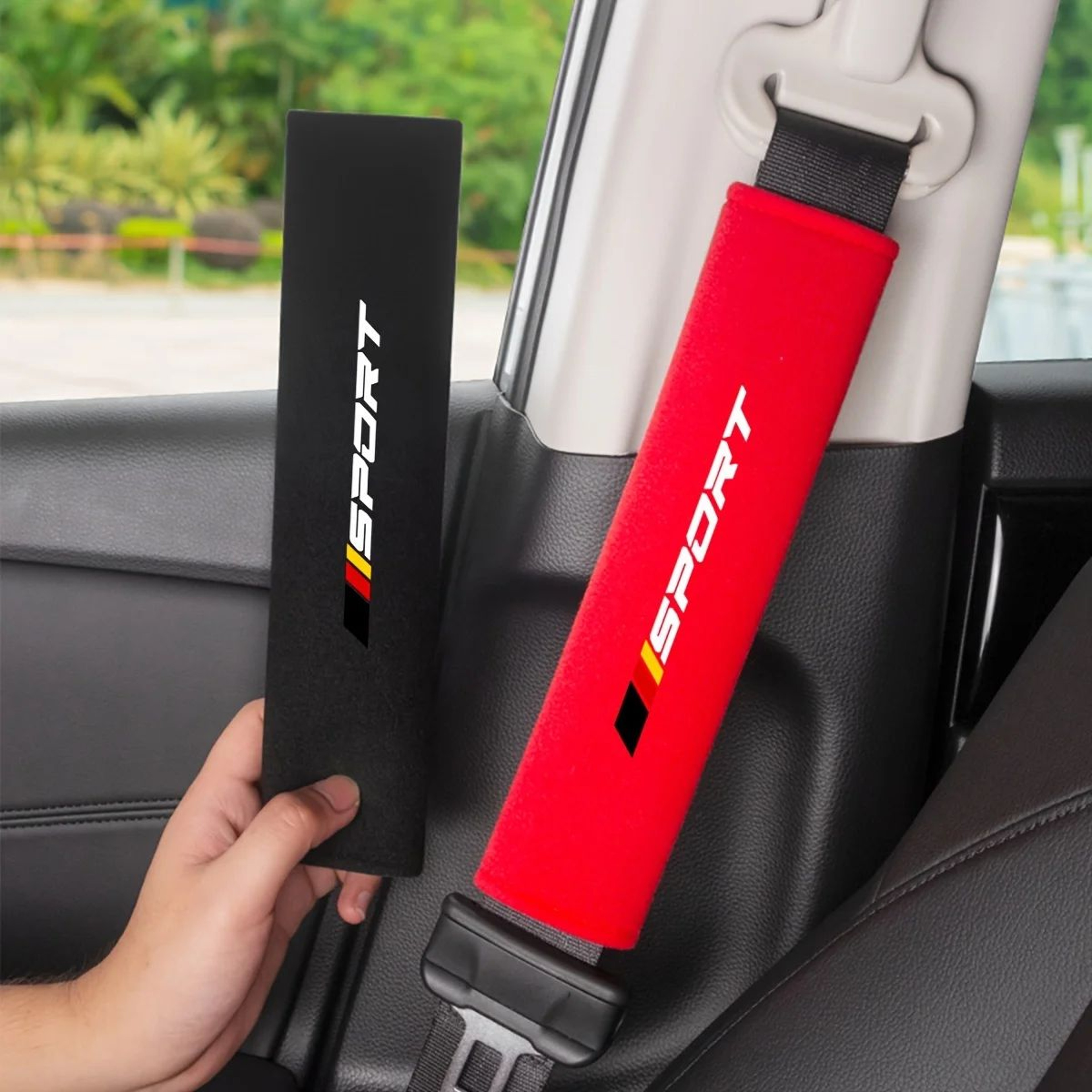 2pcs Universal Car Seat Belt Pads  Plush Soft Shoulder Strap Cushions For Comfort  Safety 2
