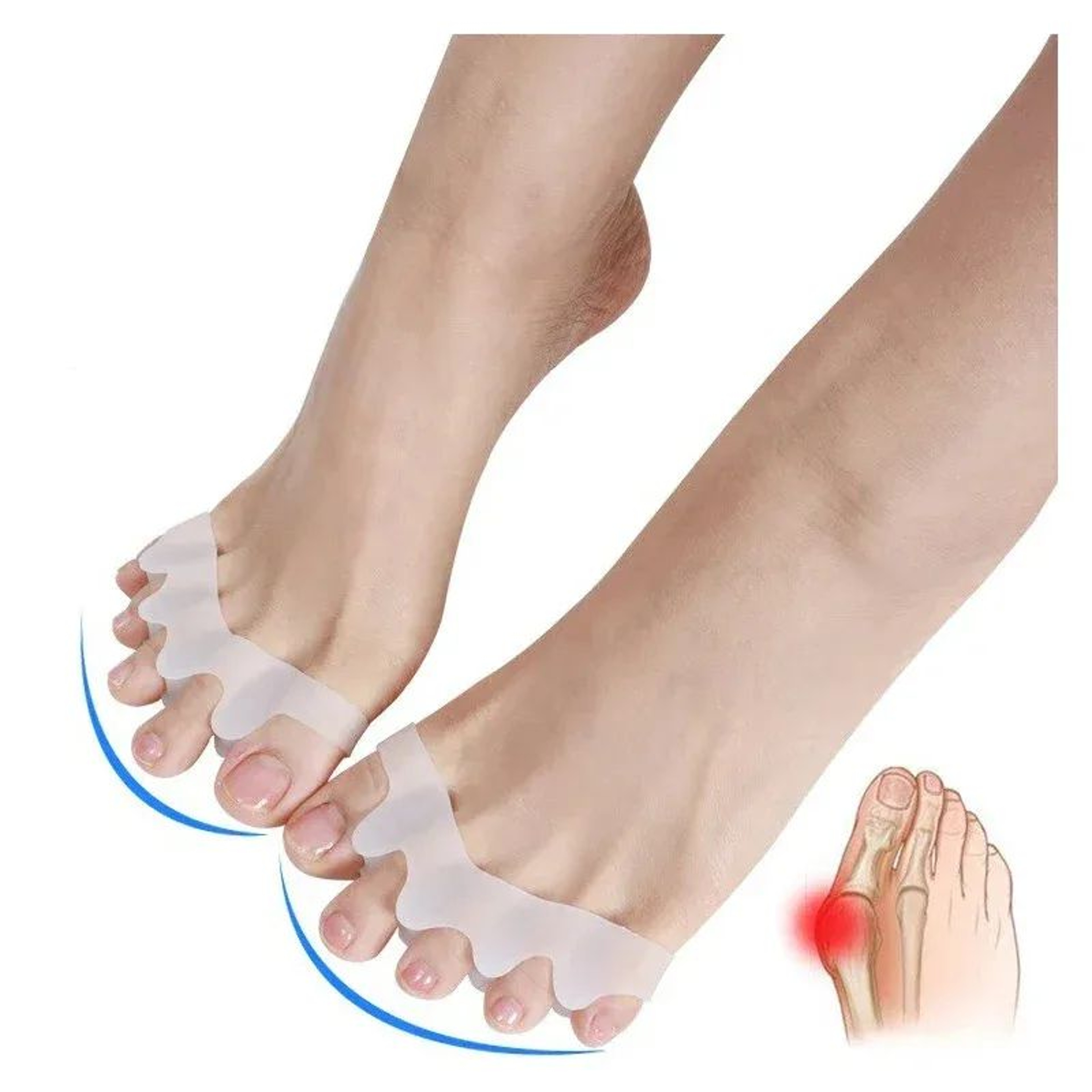 2Pair Gel Toe Separator  Bunion Corrector  Soft Silicone Toe Spacers  Hammer Toe Straightener 3