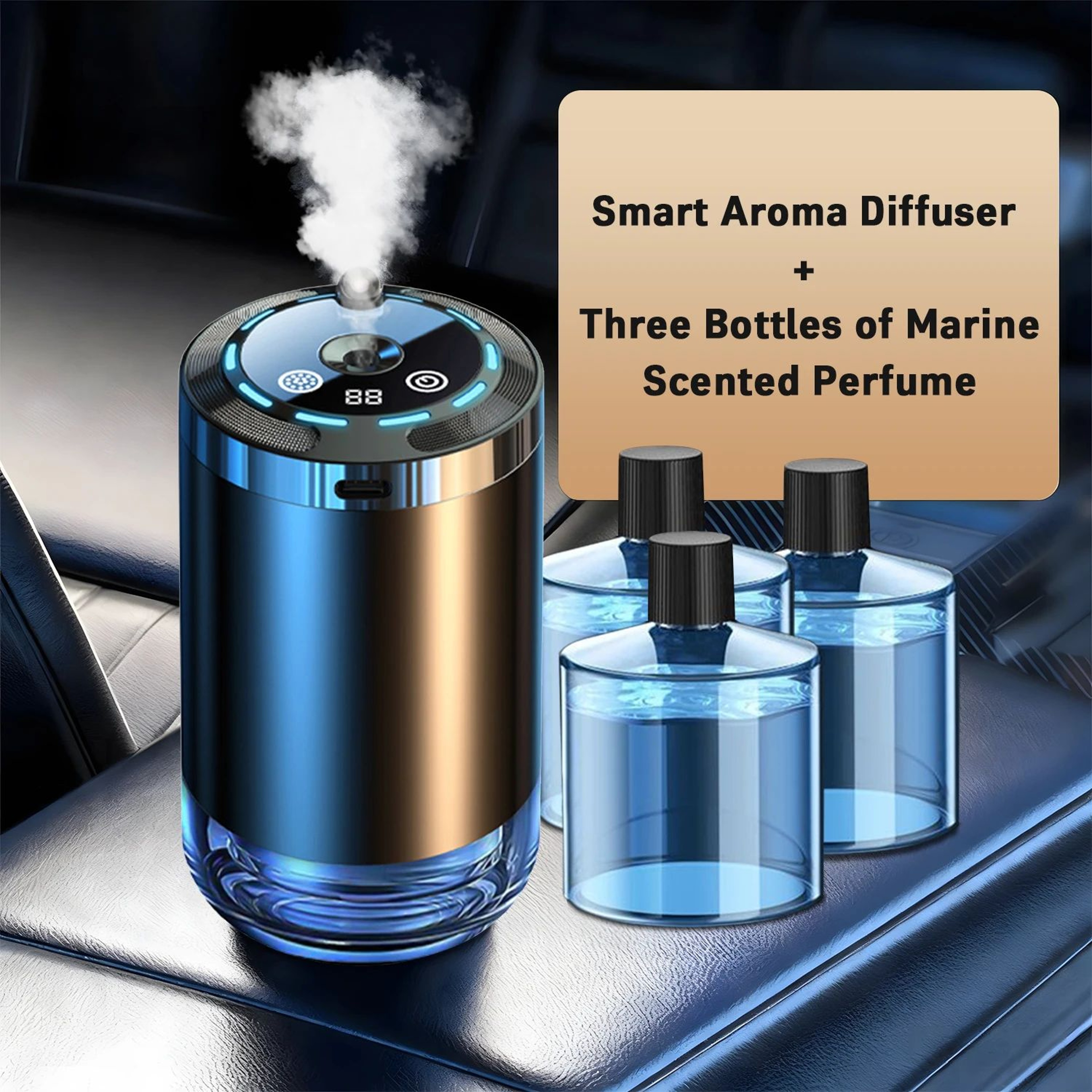 Car Diffuser Humidifier  5 Mode Aromatherapy Air Freshener With Auto OnOff For Car Home  Office 0