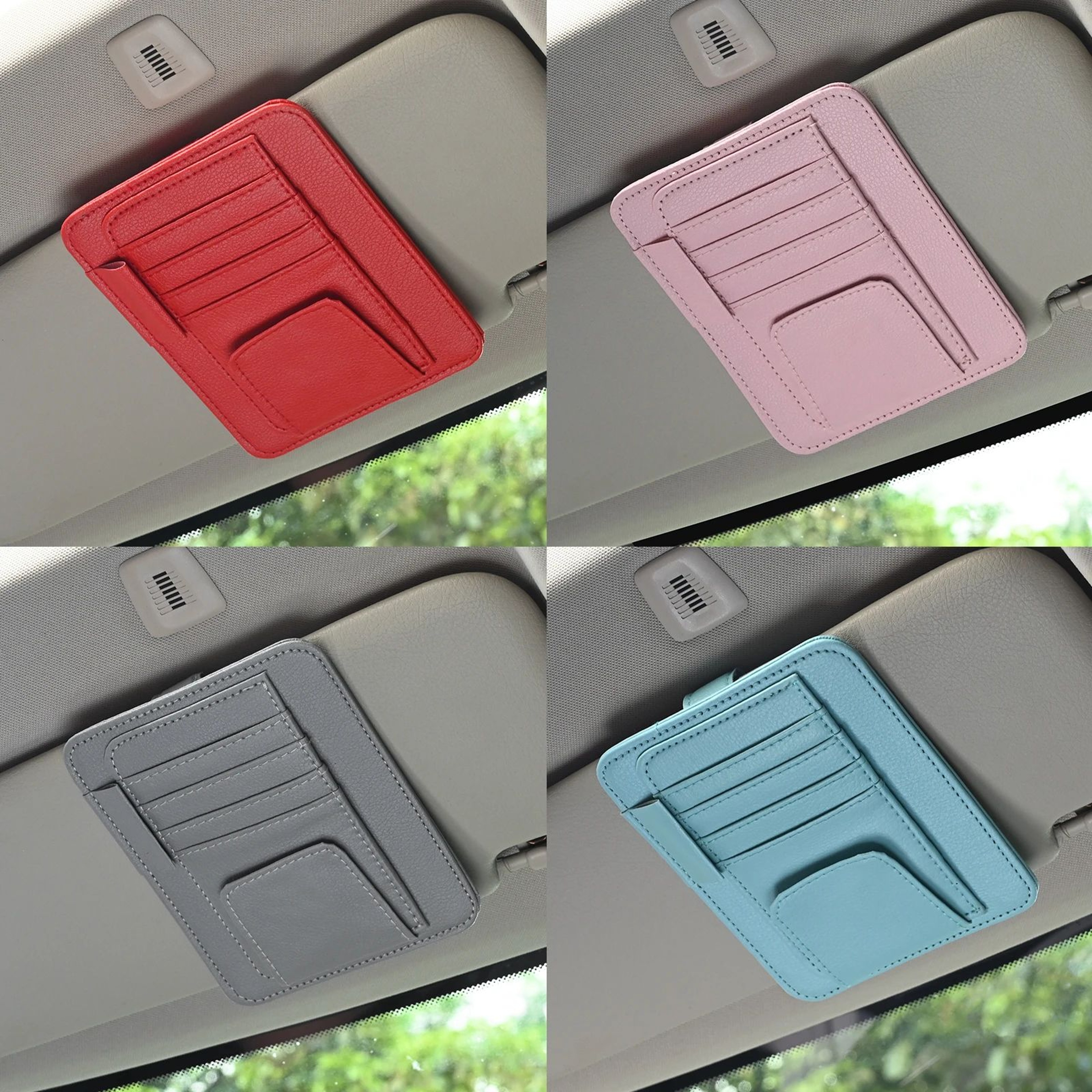 Car Sun Visor Organizer  MultiPocket Storage Holder For Sunglasses Cards  Auto Essentials 4