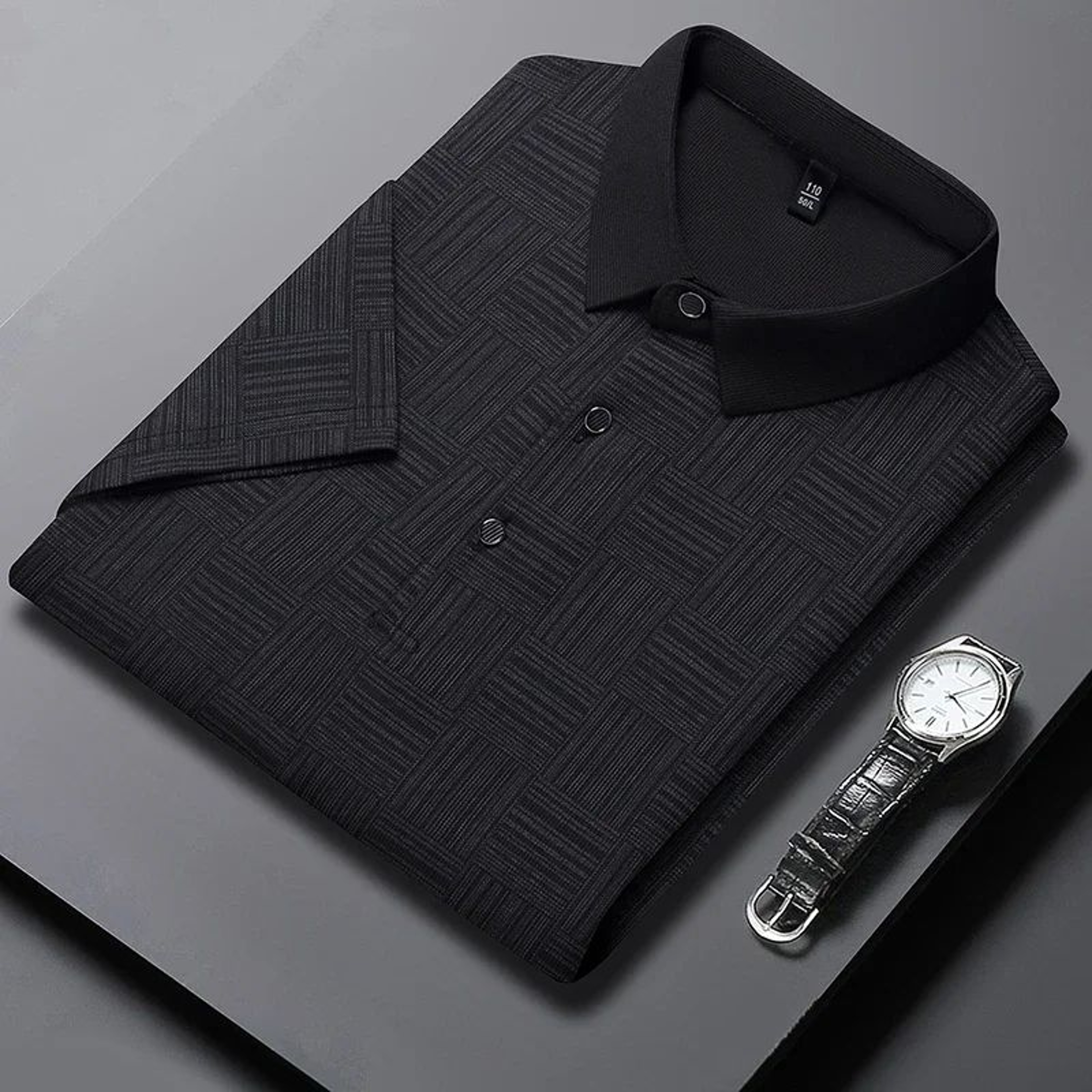 Mens Printed Polo Shirt  Short Sleeve Business Casual Polo Breathable Summer Shirt For Men 6
