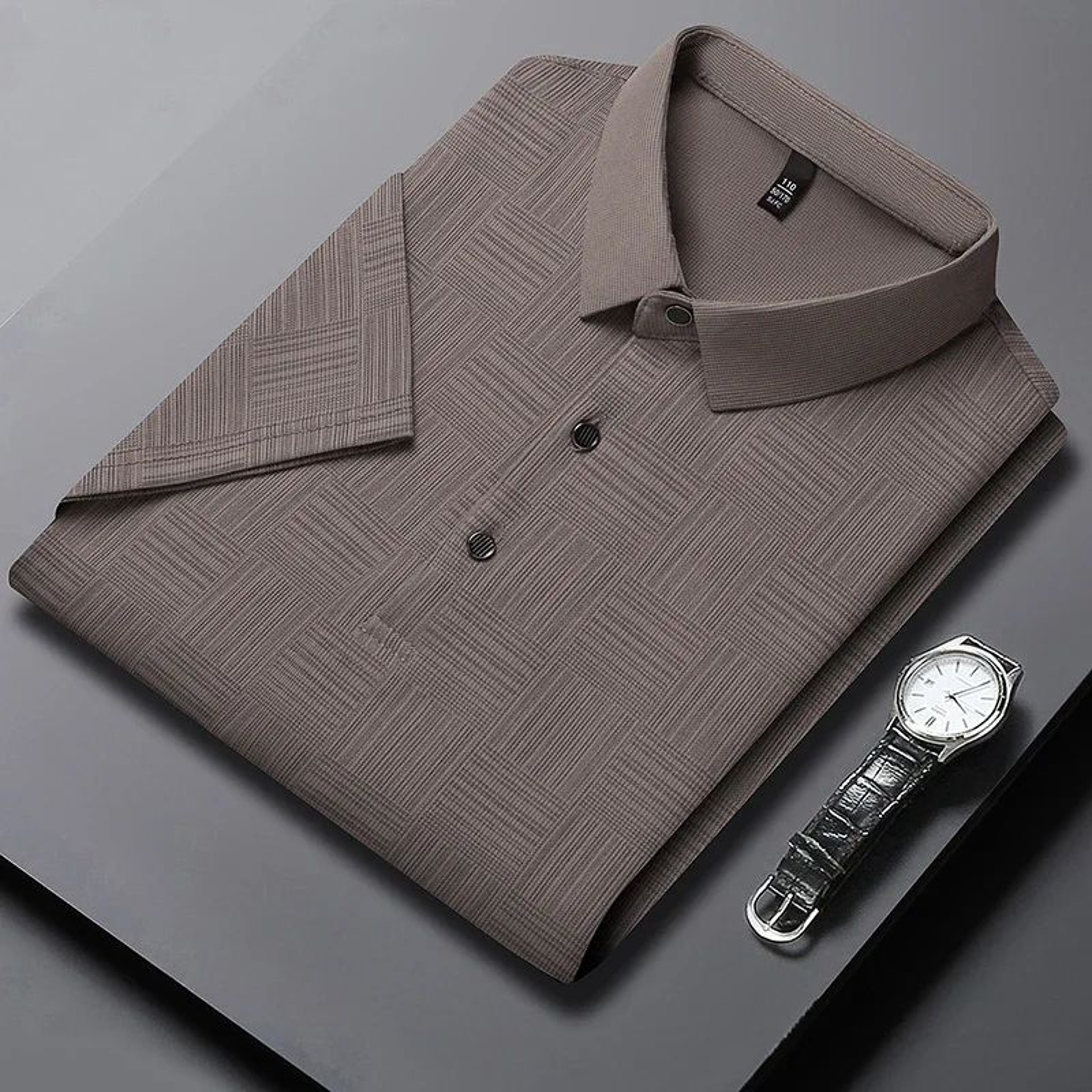 Mens Printed Polo Shirt  Short Sleeve Business Casual Polo Breathable Summer Shirt For Men 7
