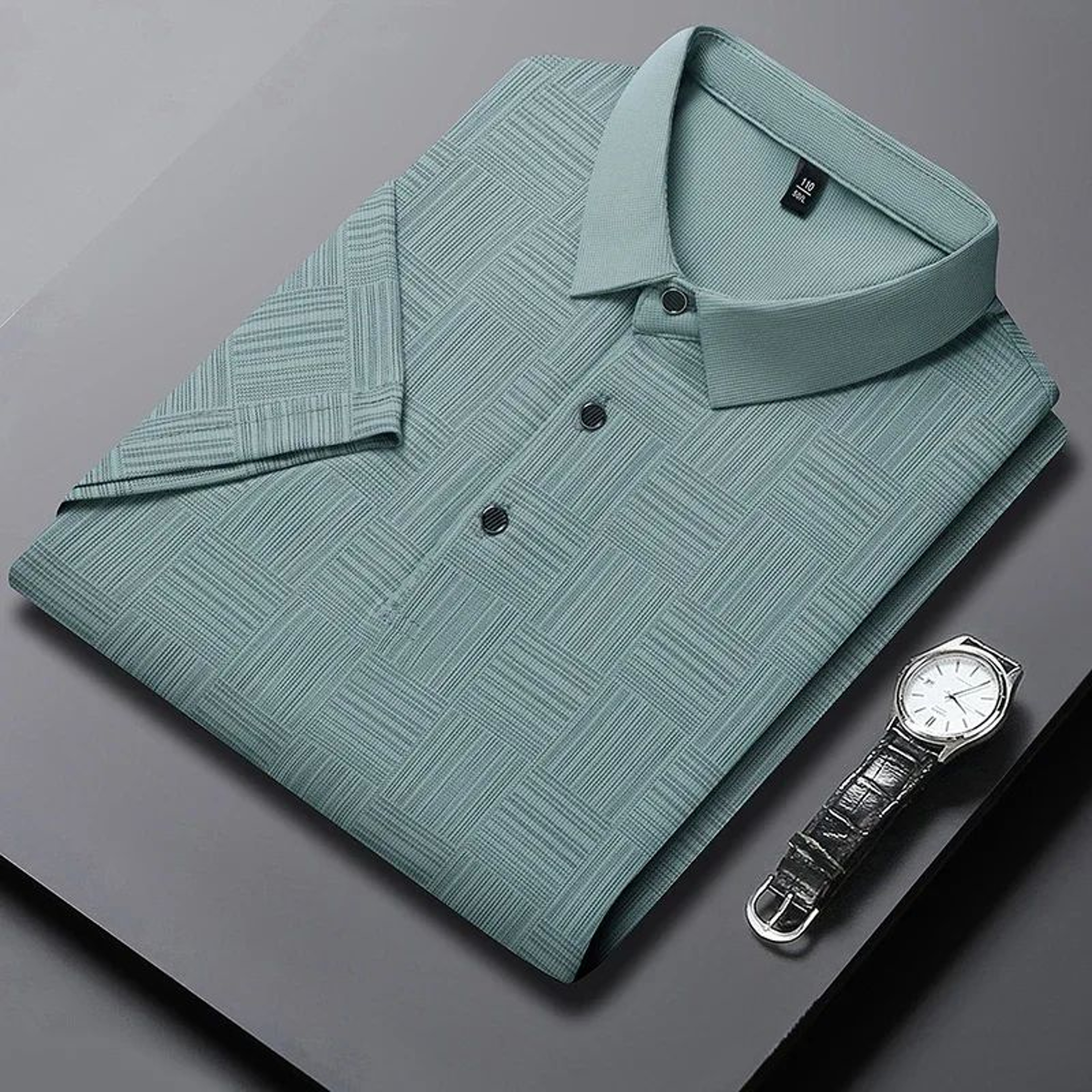 Mens Printed Polo Shirt  Short Sleeve Business Casual Polo Breathable Summer Shirt For Men 8