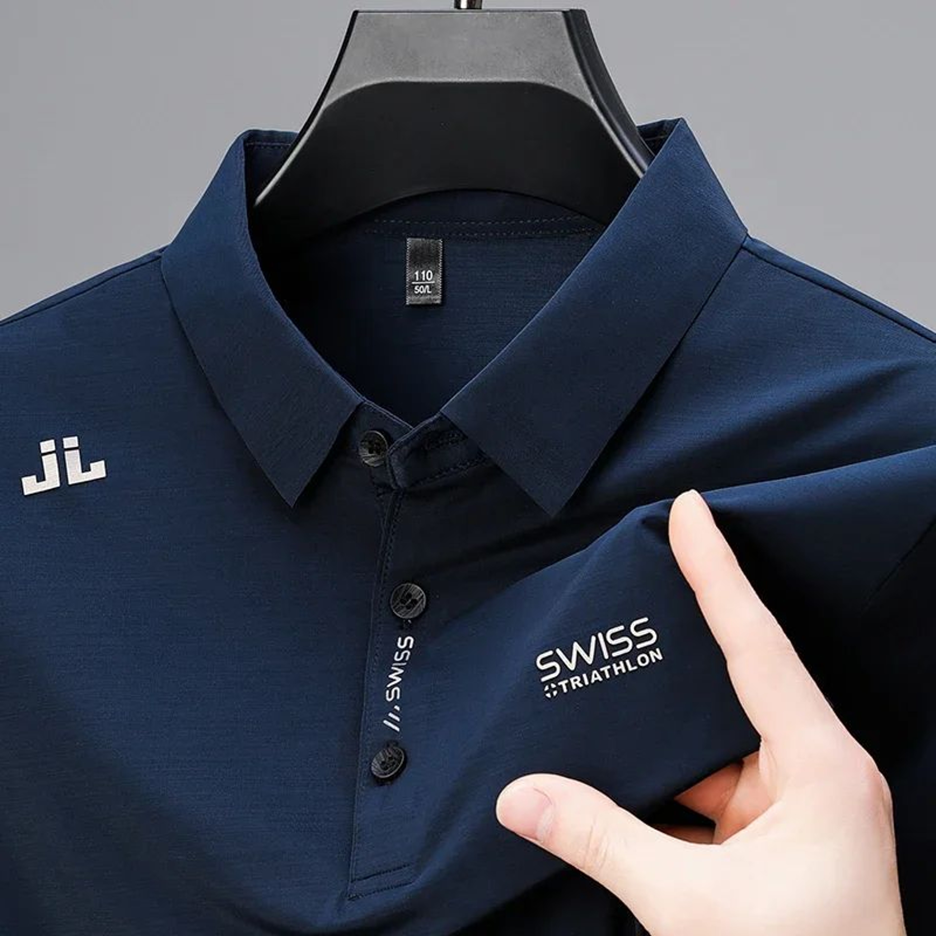 Mens Solid Polo Shirt  Short Sleeve Business Casual Polo With Badge Breathable Summer Shirt 8