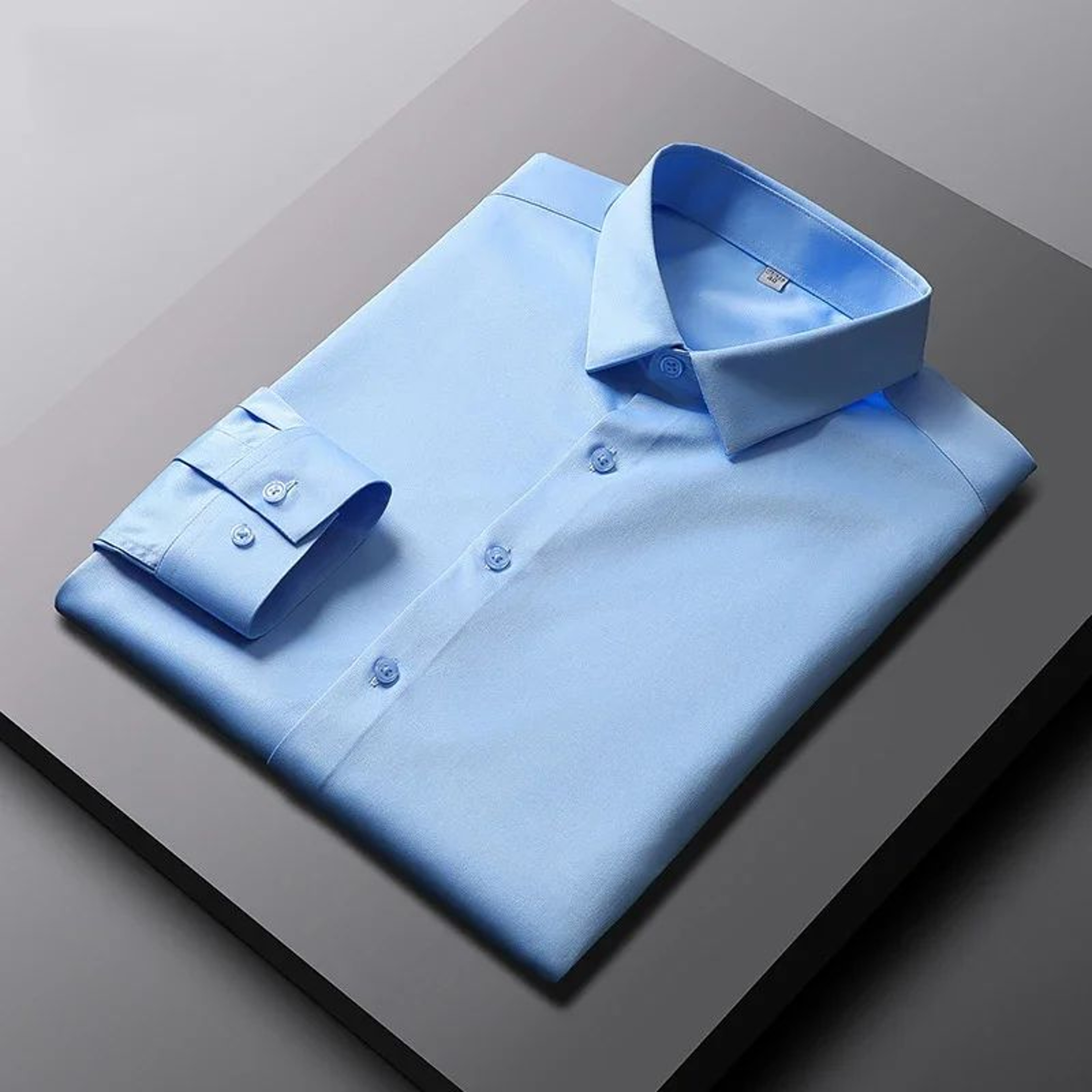 Mens Long Sleeve Casual Shirt  WrinkleResistant NonIron Solid Business Casual ButtonUp Shirt 6