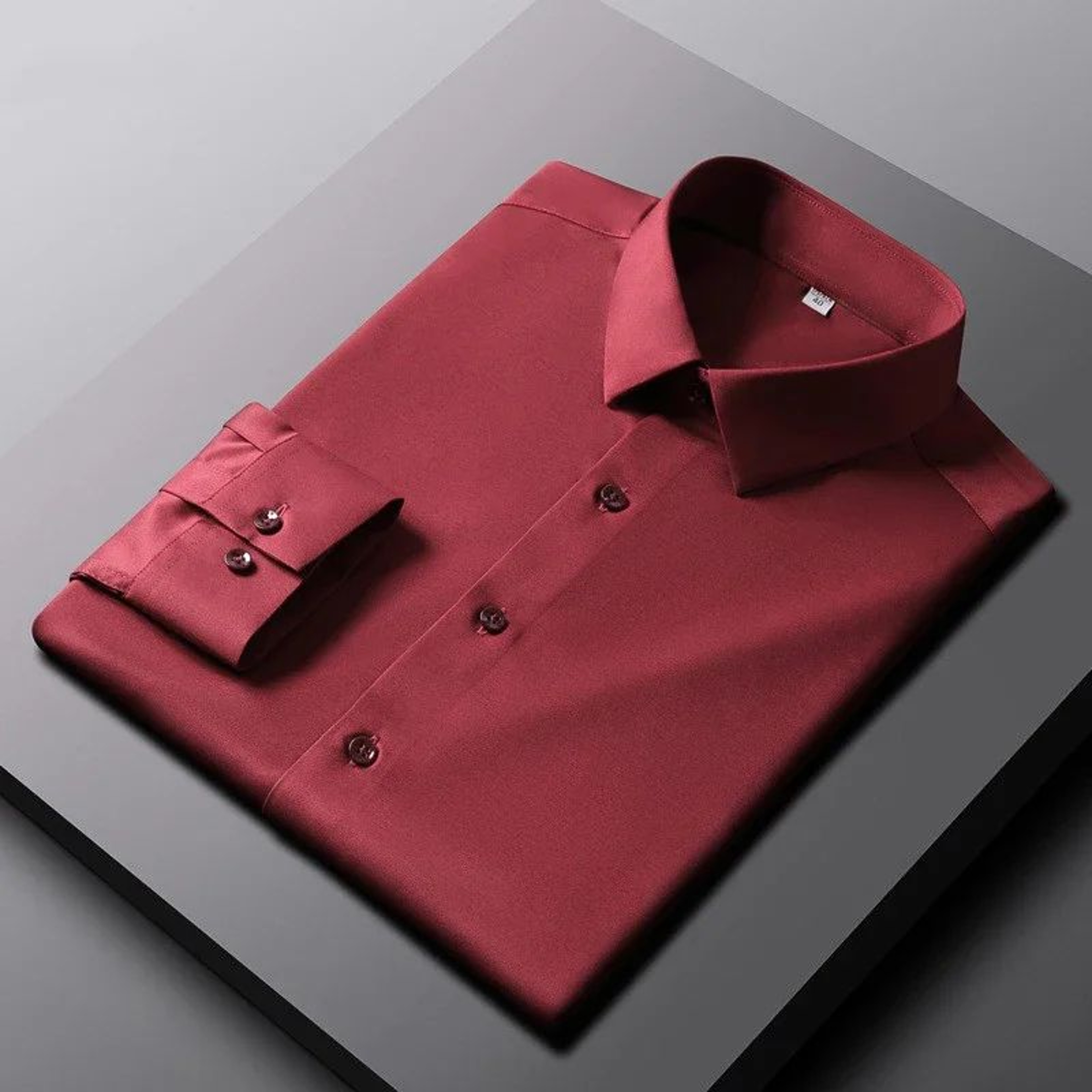 Mens Long Sleeve Casual Shirt  WrinkleResistant NonIron Solid Business Casual ButtonUp Shirt 8