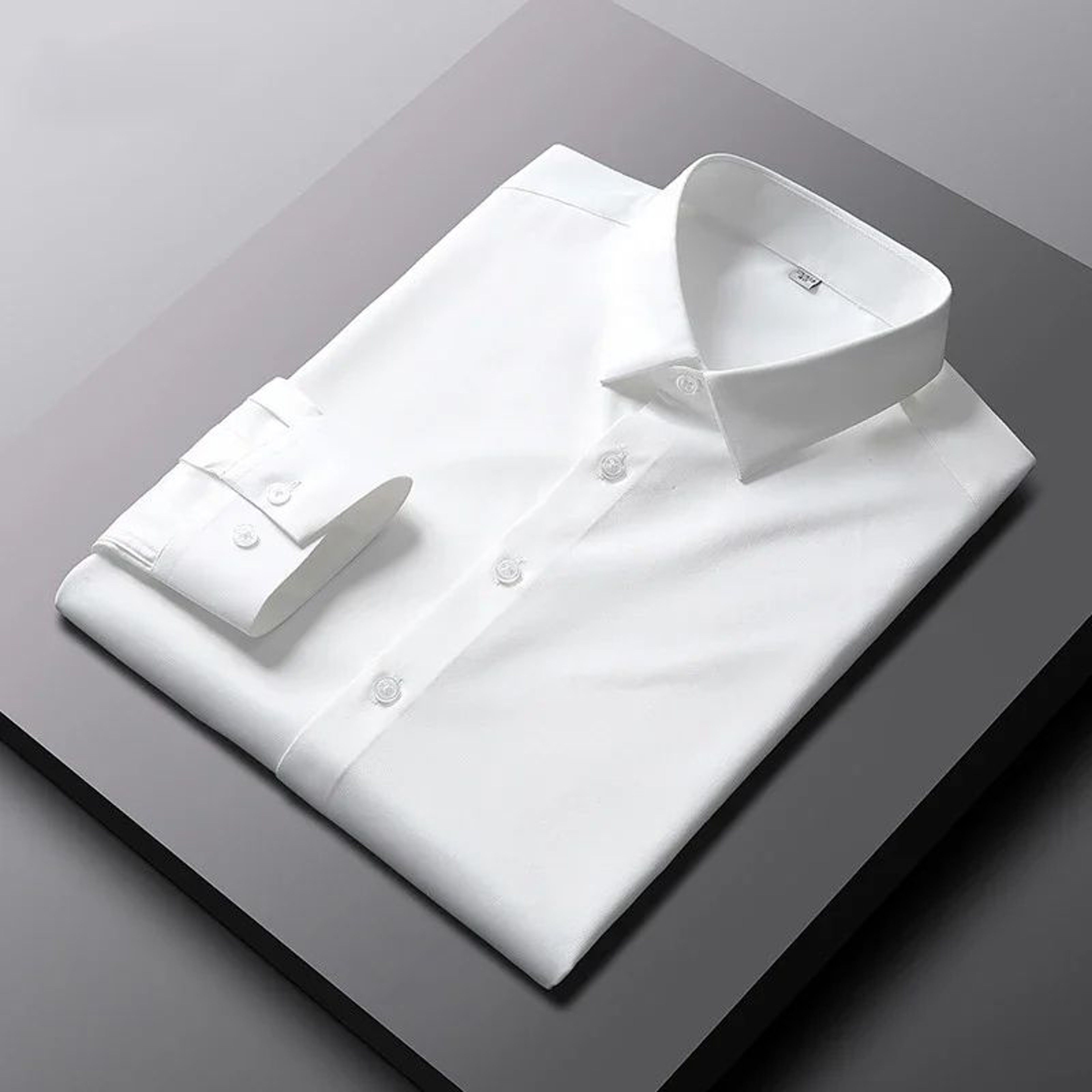 Mens Long Sleeve Casual Shirt  WrinkleResistant NonIron Solid Business Casual ButtonUp Shirt 9