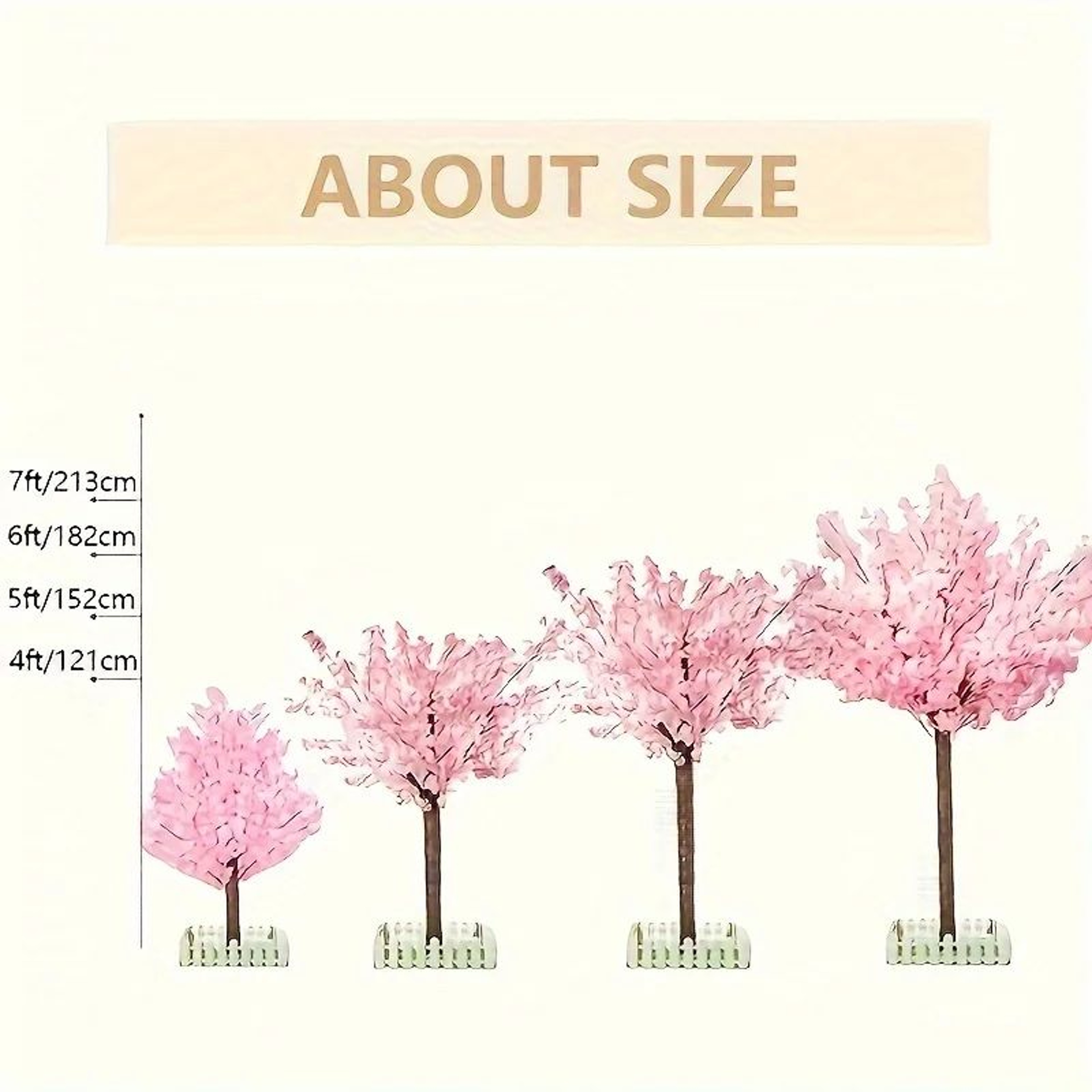 Artificial Cherry Blossom Tree  Faux Sakura Pink Blossom Tree Indoor Outdoor Wedding Party Home Dec 5