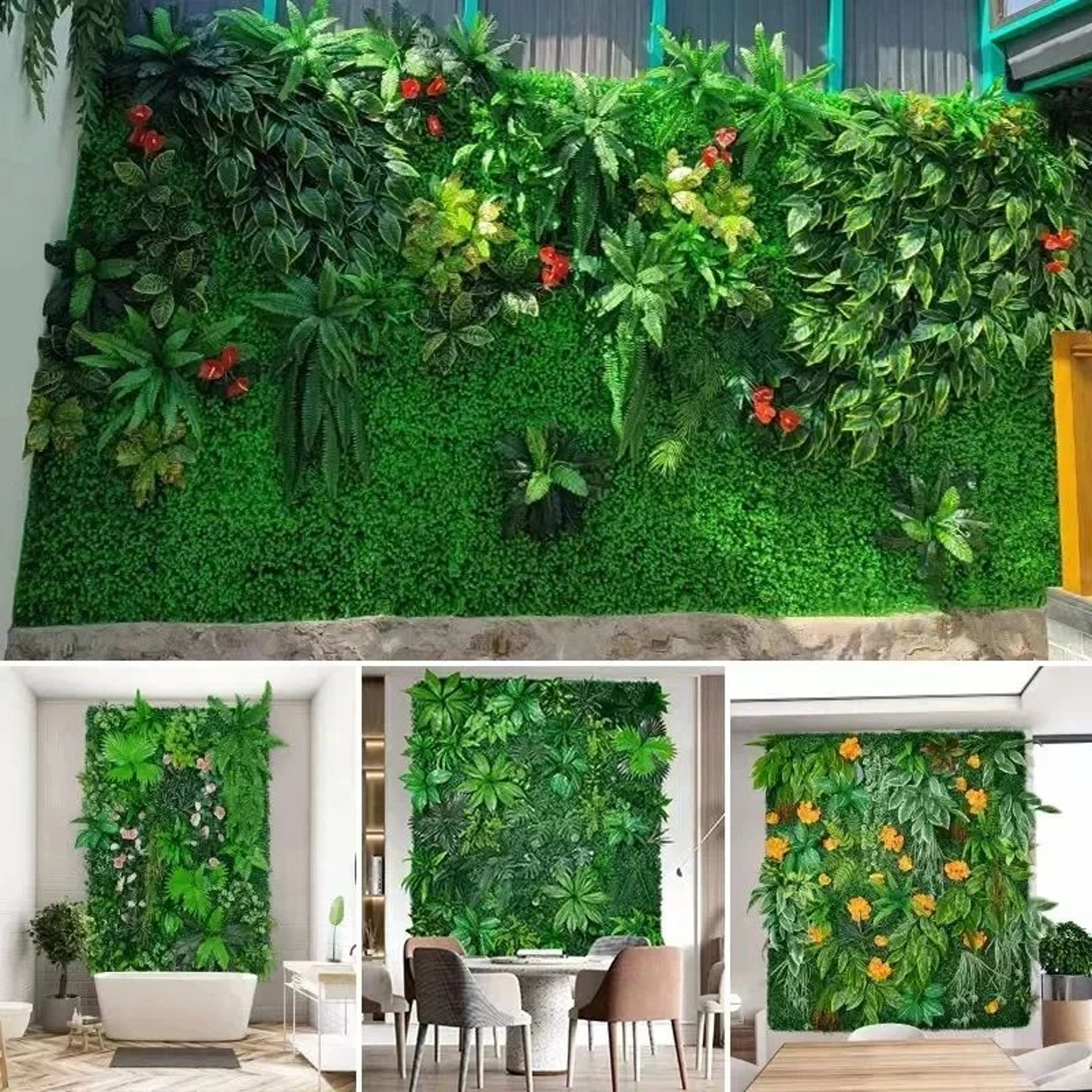 10pcs Artificial Boxwood Hedge Wall Panels  UV Protected Greenery Privacy Fence Decor 0