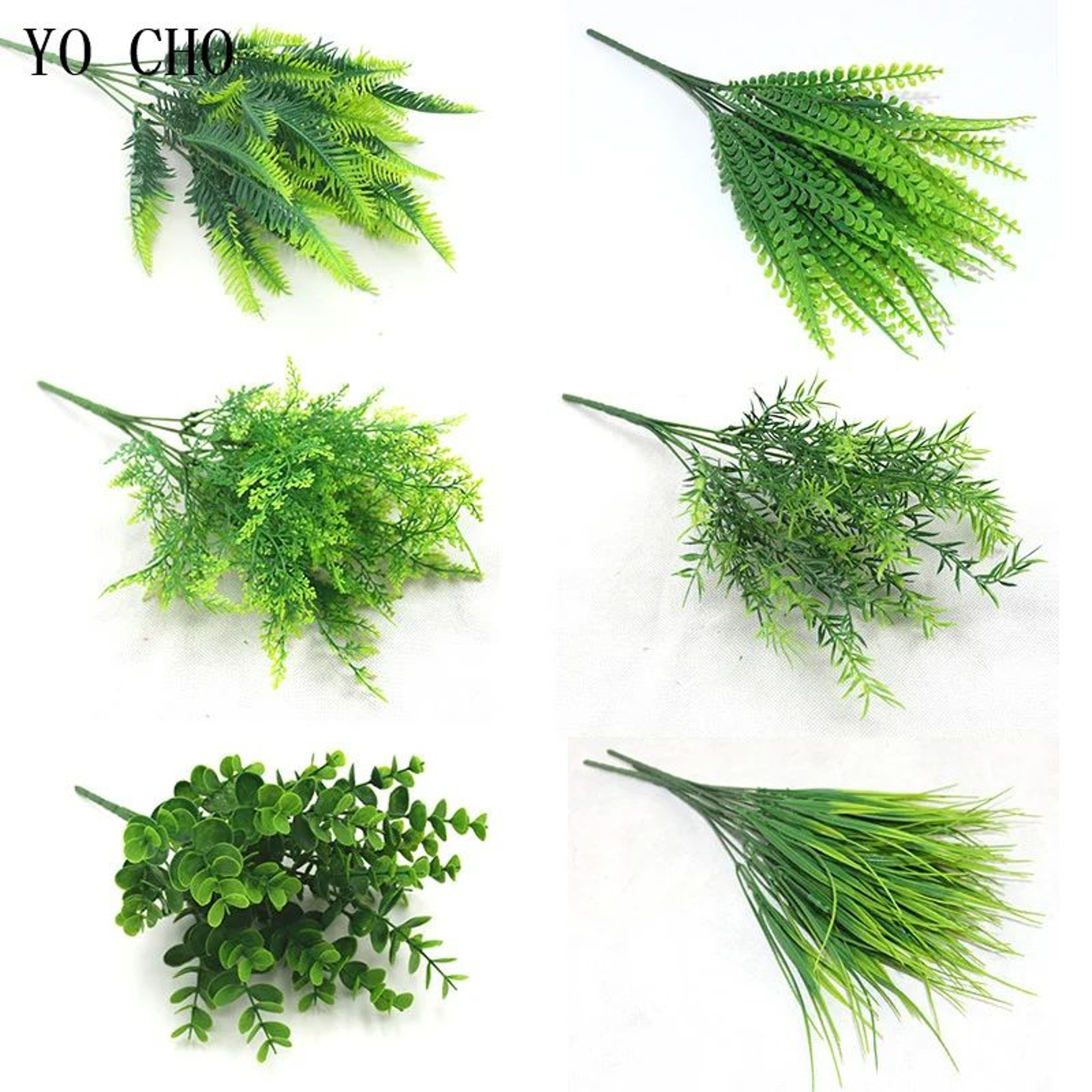 Artificial Fern Grass Plants  Realistic Green Leaf Faux Plants For Home Garden  Wedding Decor 0