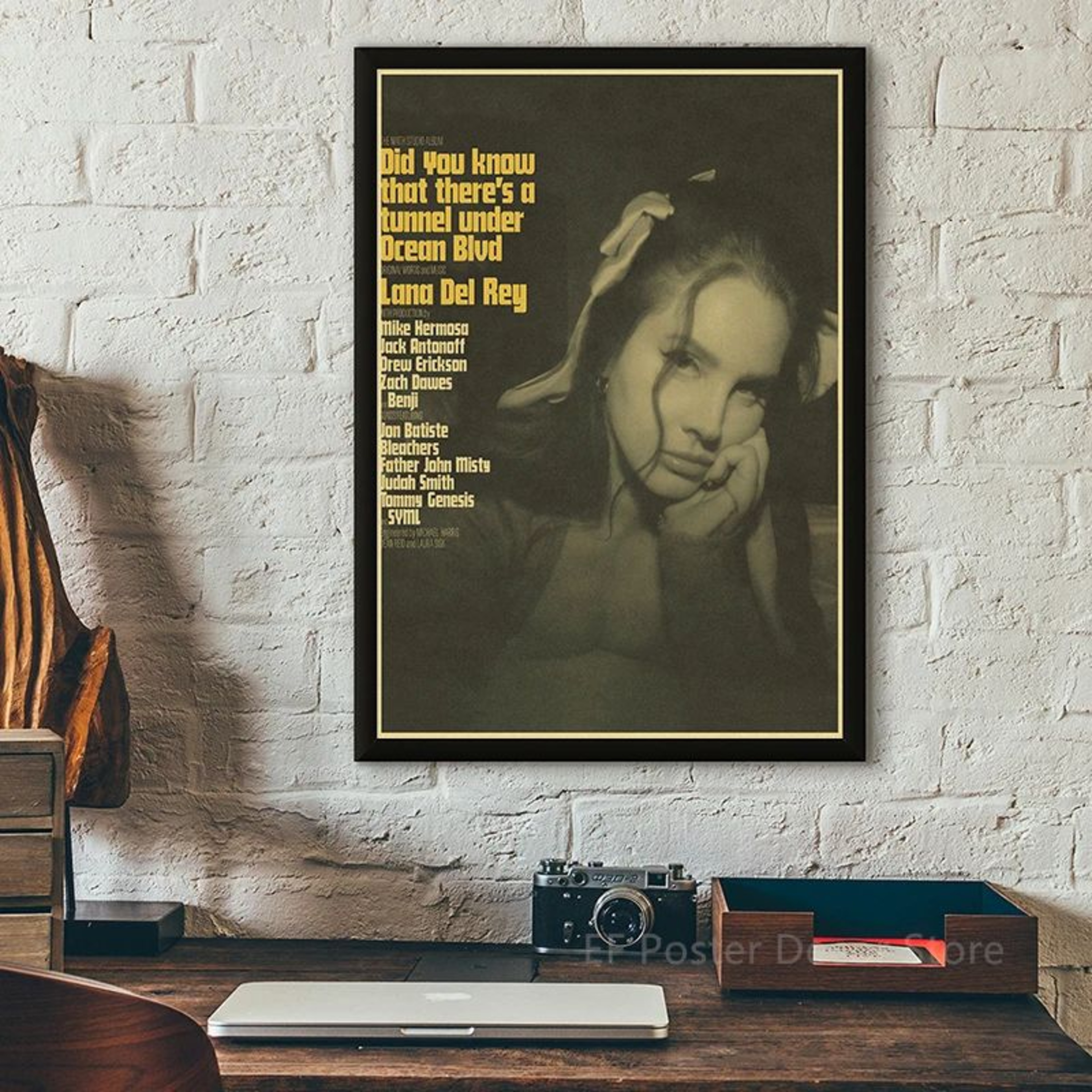 Vintage Music Album Poster Print  Retro Aesthetic Wall Art Mitski TV Girl Tame Impala Style 0