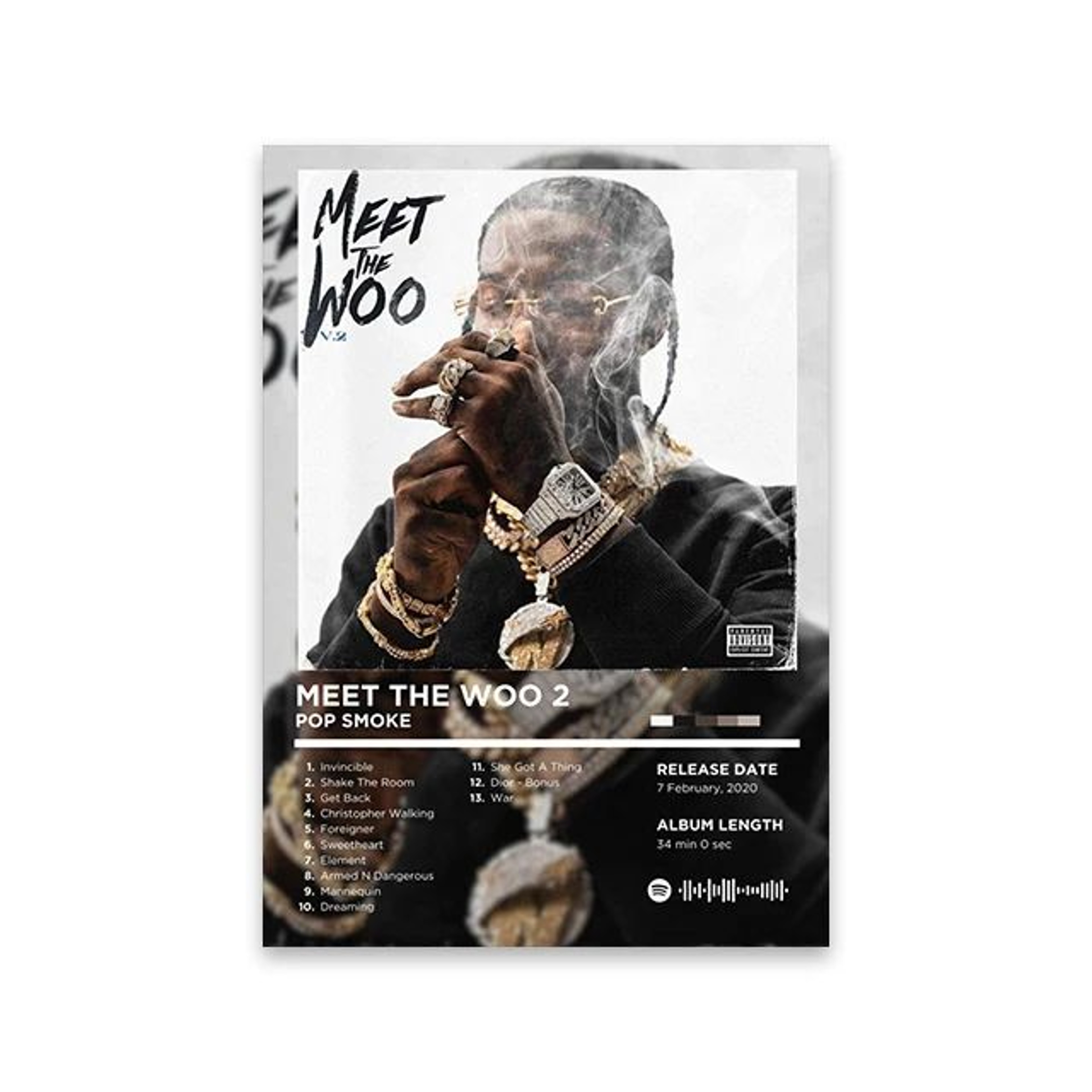 Retro Rapper Album Cover Canvas Wall Art  Hip Hop Music Poster Print For Room Decor 16