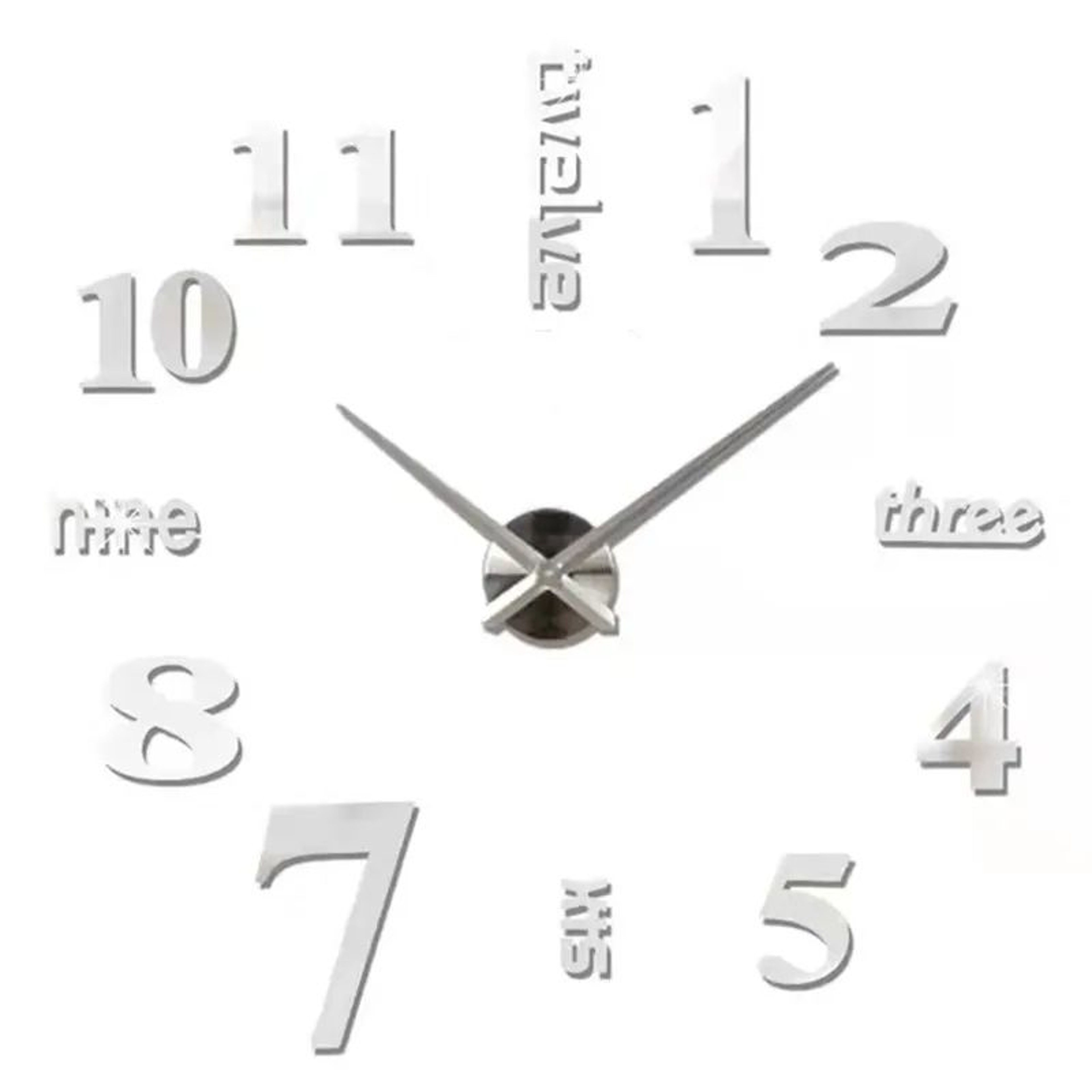 Modern 3D DIY Acrylic Mirror Wall Clock  Large Frameless Quartz Decorative Wall Clock 11