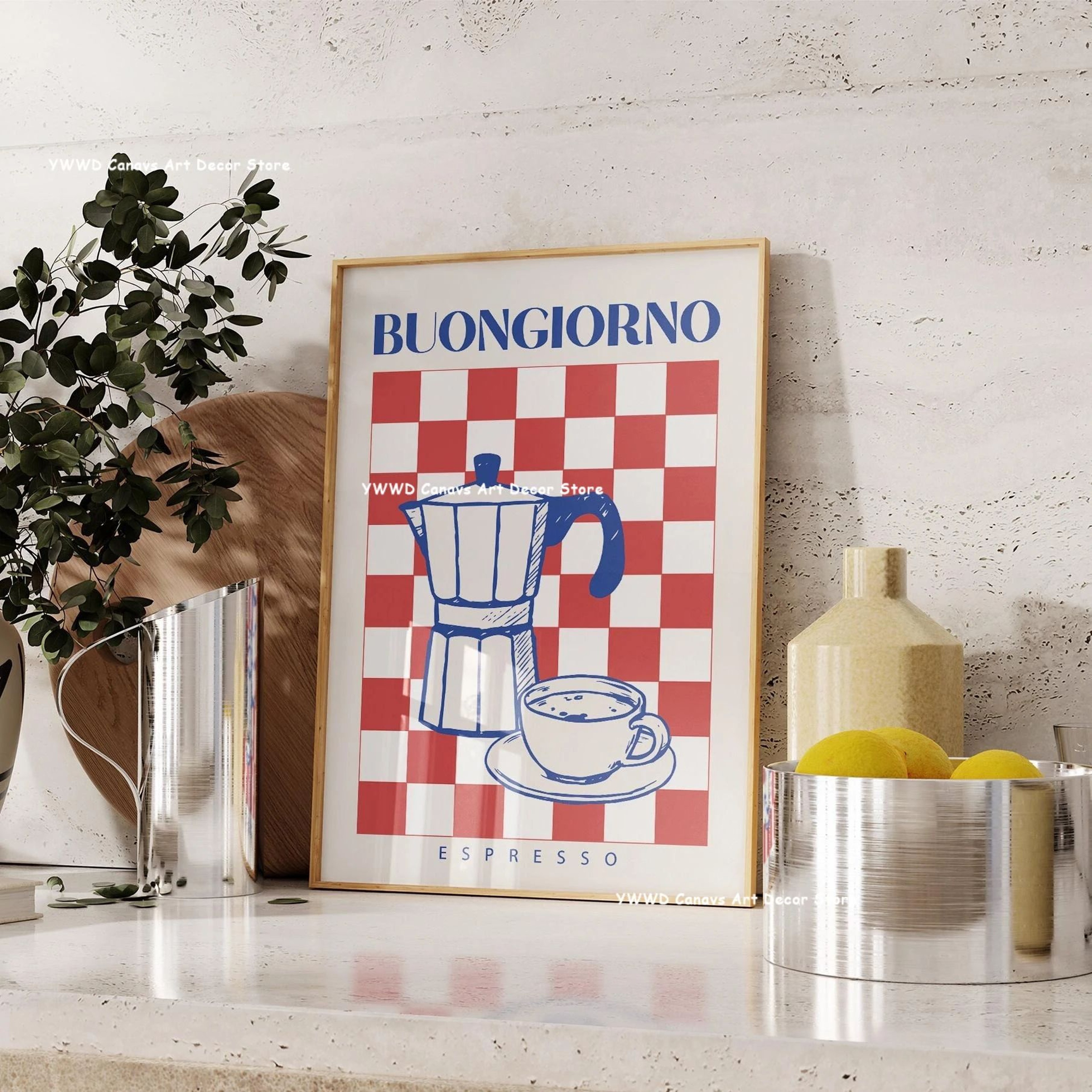 Bon Appetit Kitchen Canvas Poster  Coffee Espresso Typography Wall Art For Dining Room Decor 20