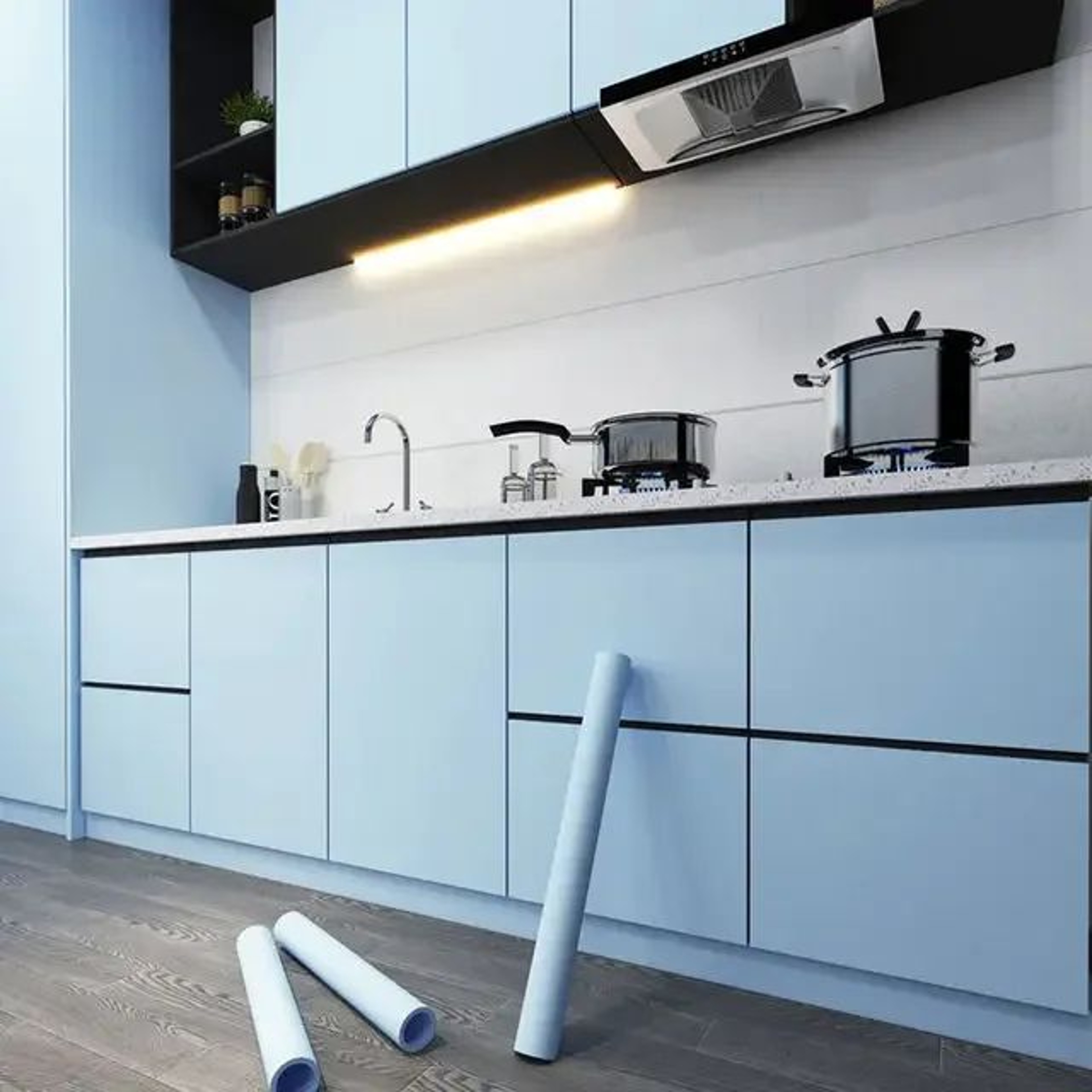 328 Ft Waterproof SelfAdhesive Kitchen Wallpaper  OilProof Cabinet  Wall Renovation Sticker 6