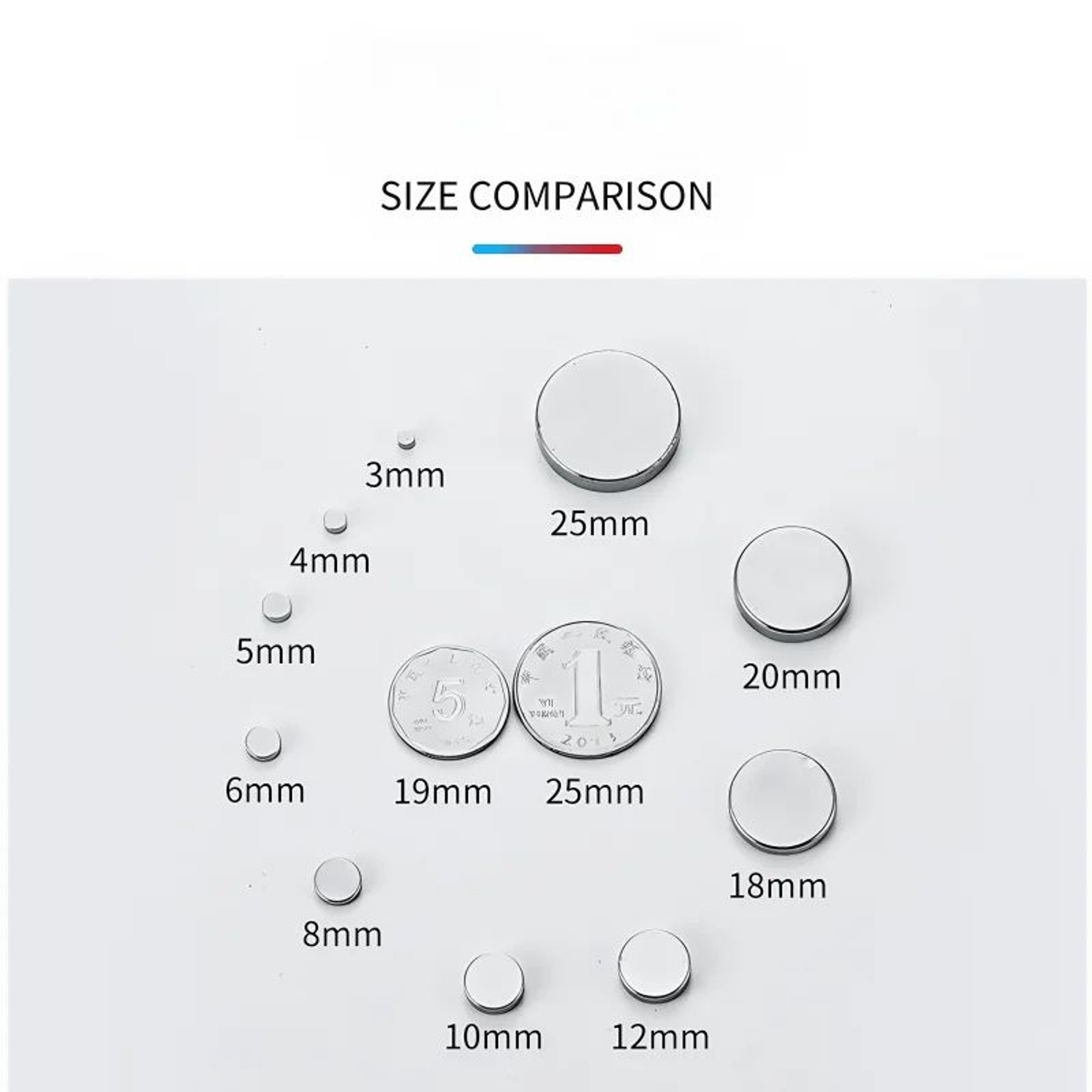 N52 Mini Round Neodymium Magnets Set 10PCS  UltraStrong Small Refrigerator Magnets 2
