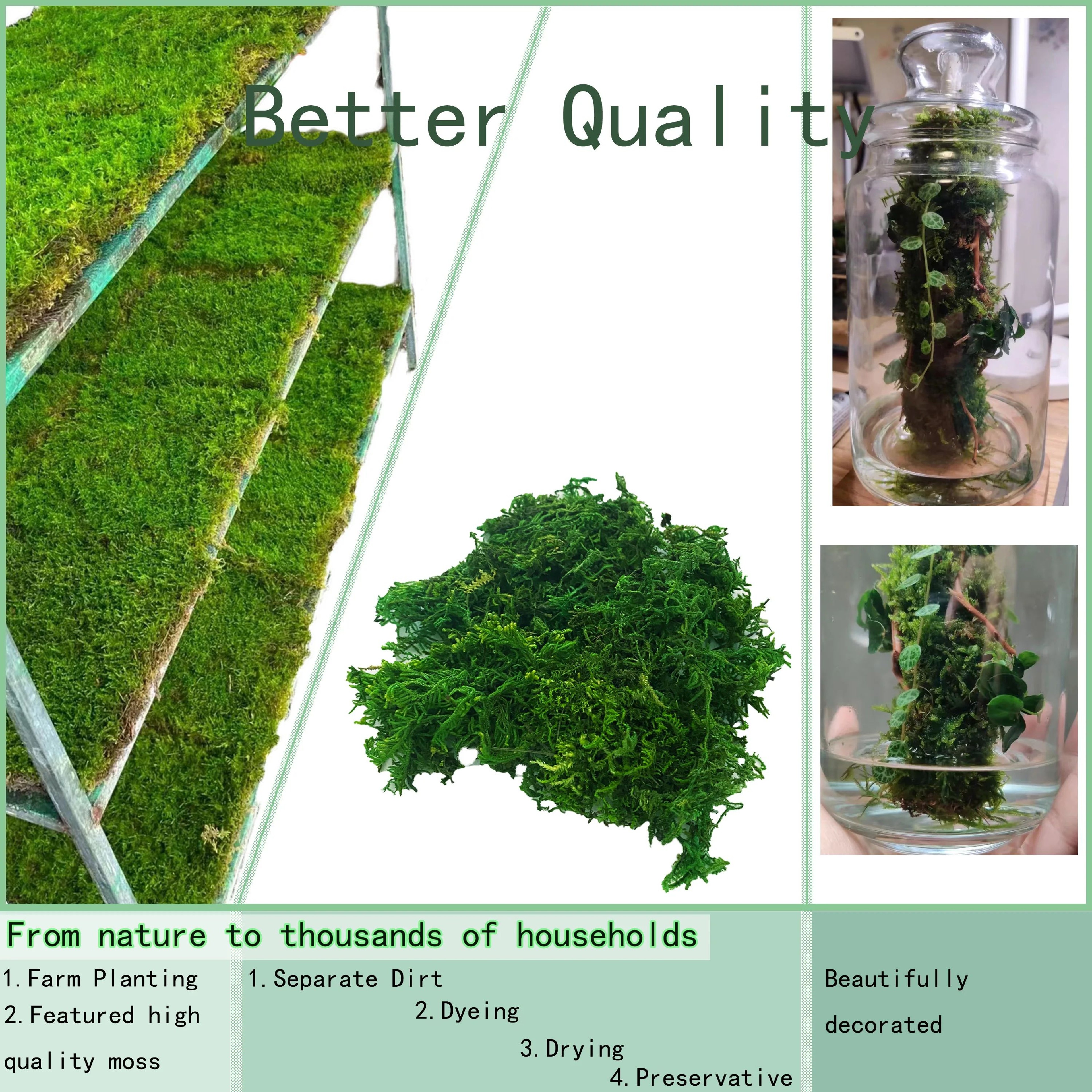 Artificial Green Moss For Plants  Faux Peat Moss Potting Mix  Craft Decor 3