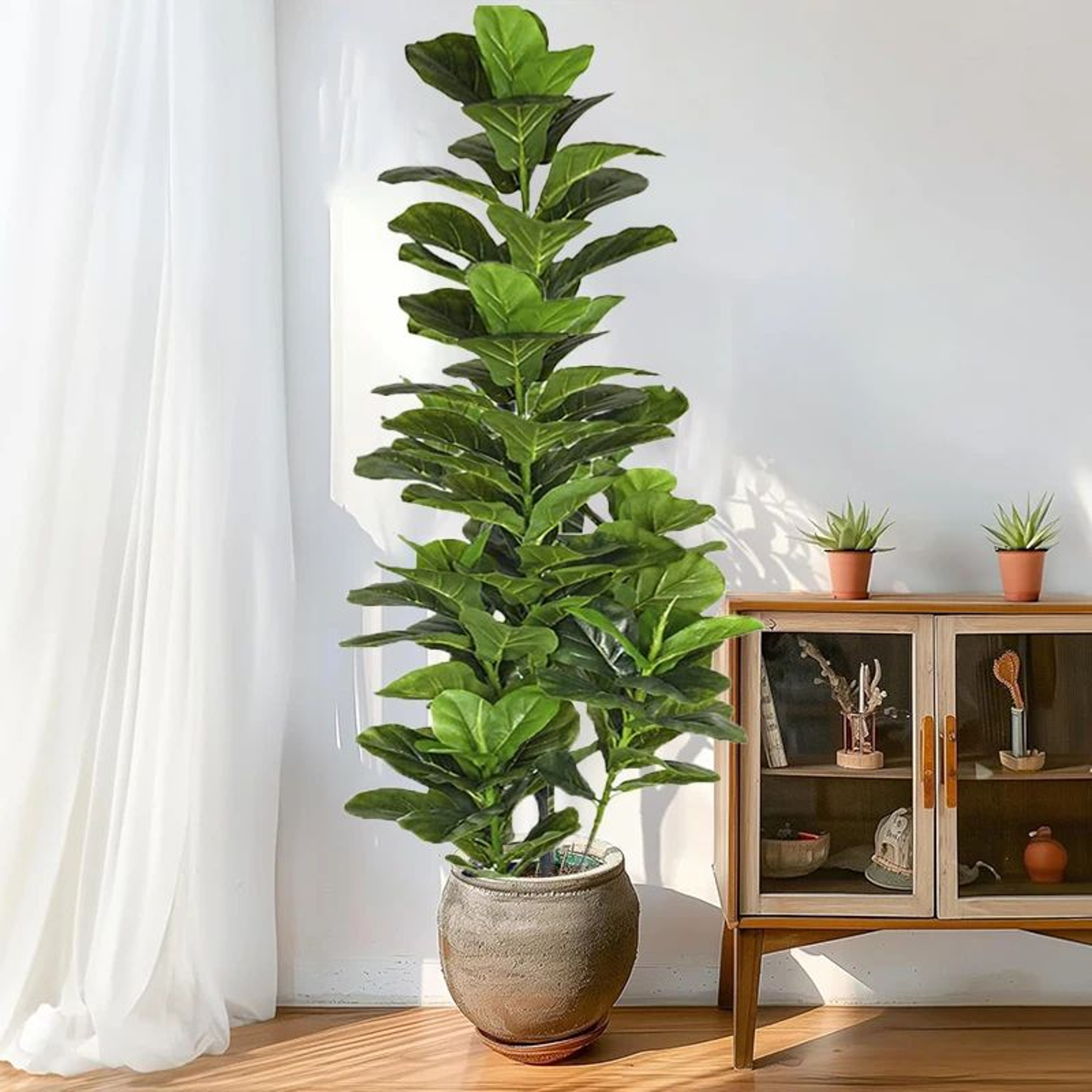 591 In Artificial Fiddle Leaf Fig Tree  Large Tropical Faux Ficus Plant For Home  Office Decor 2
